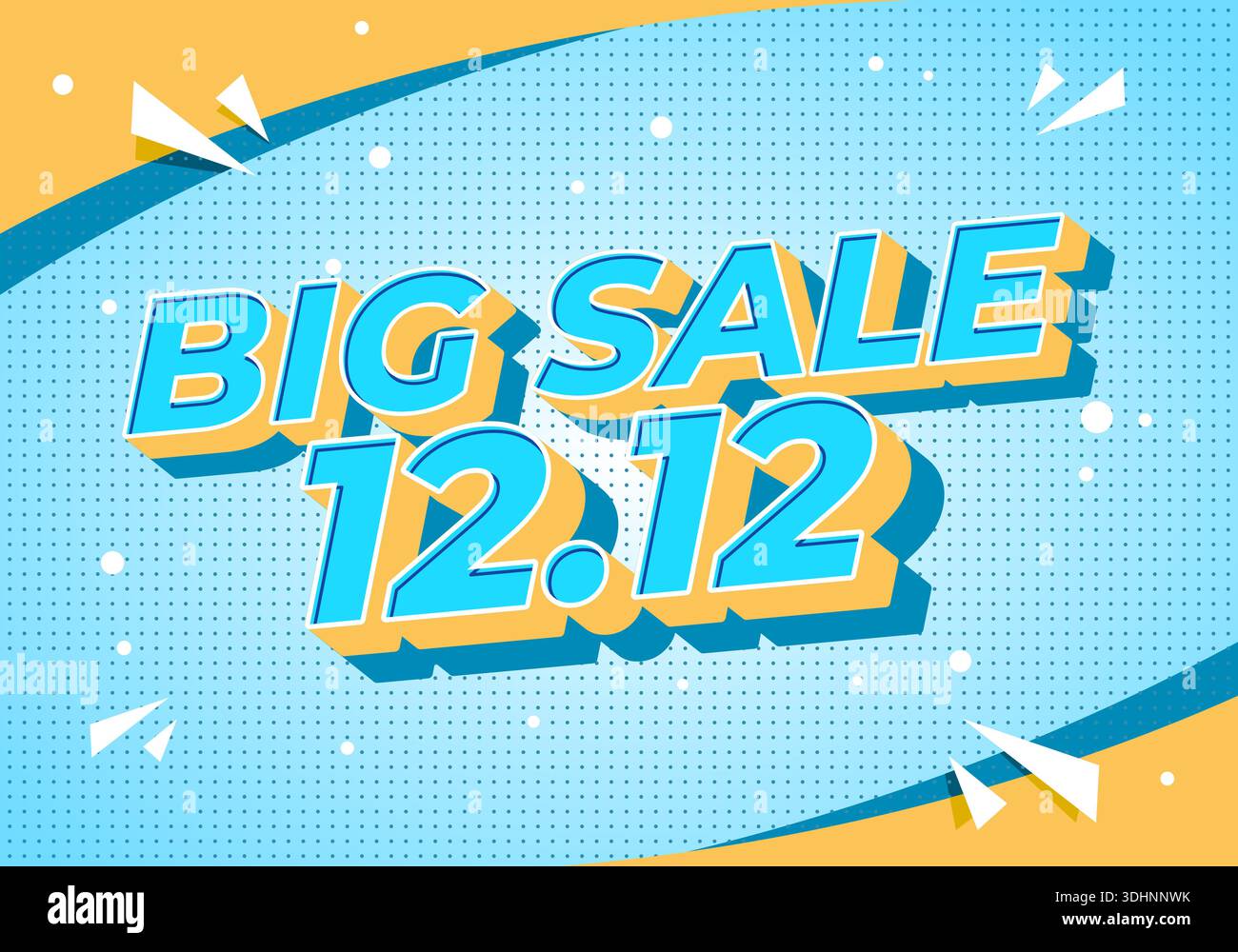 Promotional graphic with Big Sale 12.12 text in bold, colorful design. - Stock Image