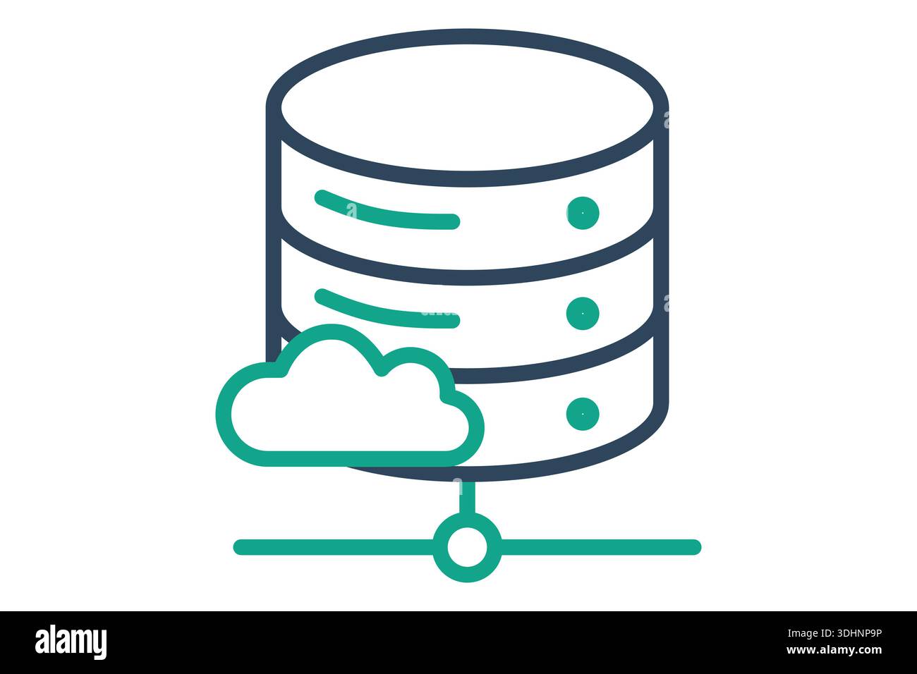 Cloud database icon. line icon style. icon related to technology. IT support elements vector illustration Stock Vector