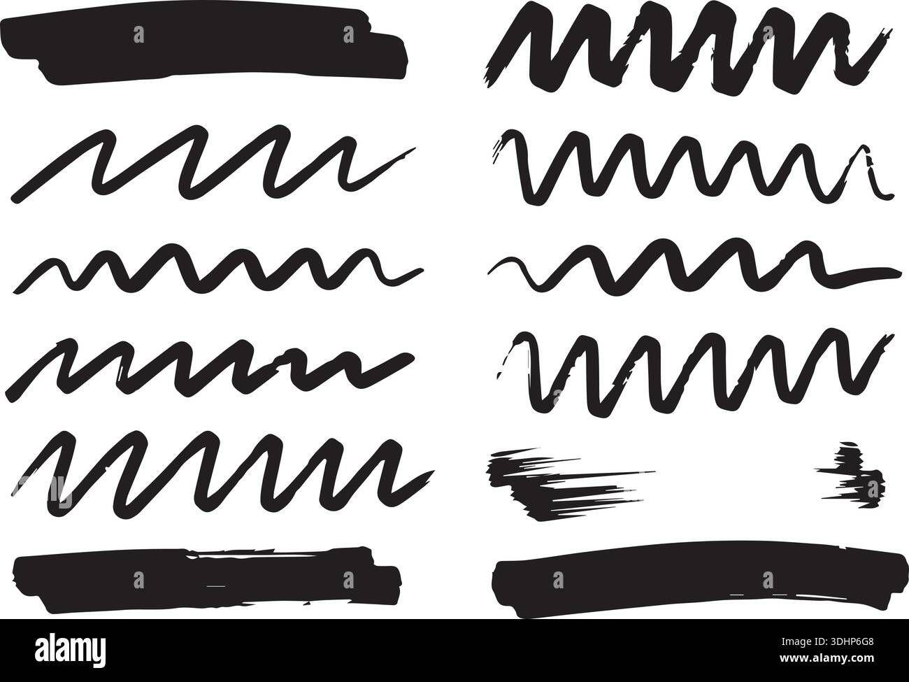 Hand drawing fluid brush Black and White Stock Photos & Images - Alamy