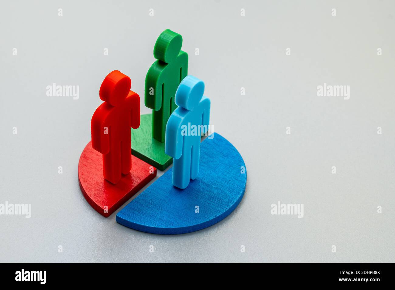 Population Segmentation Image Human figures standing on separated pie chart segments. Population ...