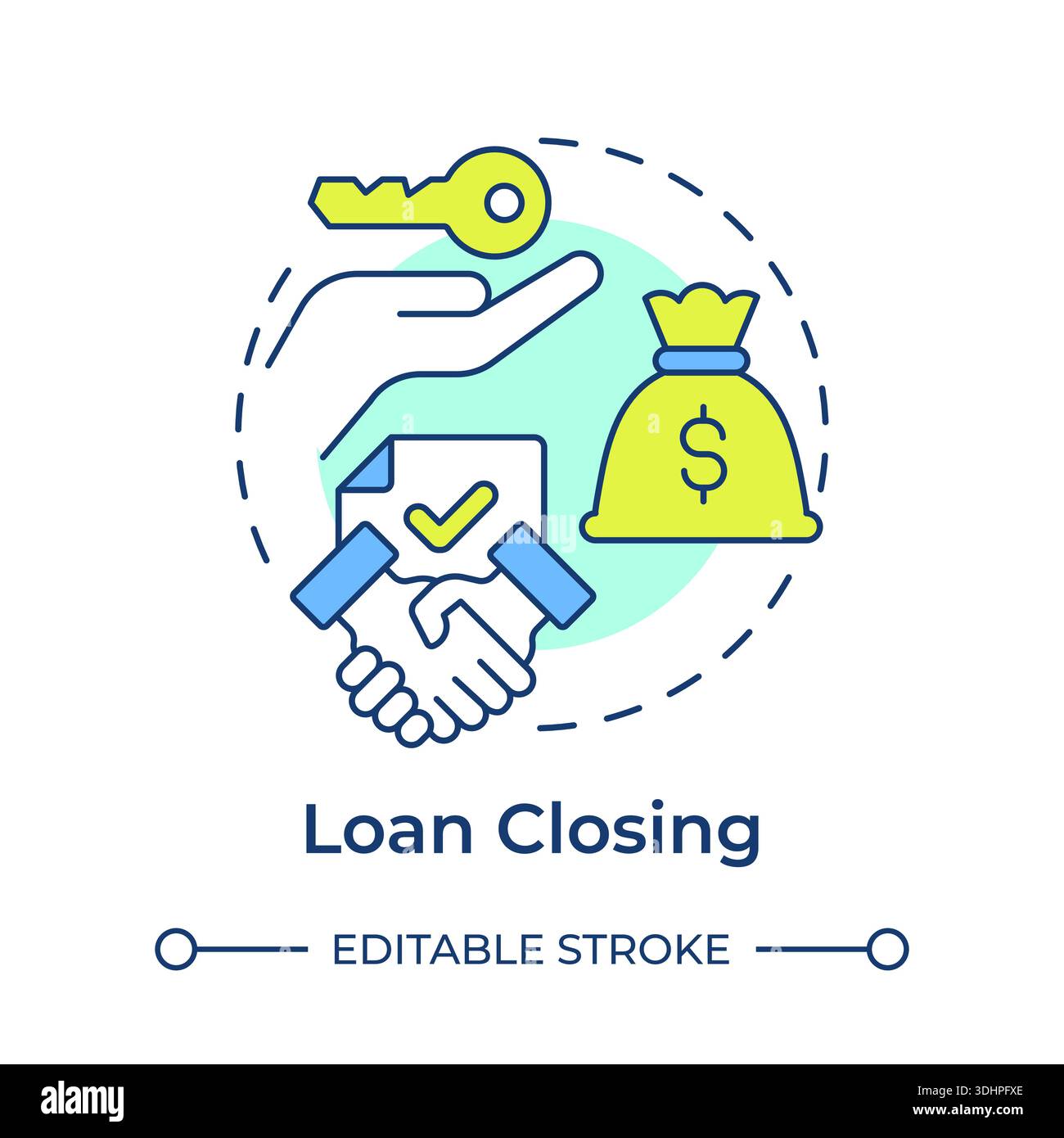 Loan closing multi color concept icon Stock Vector