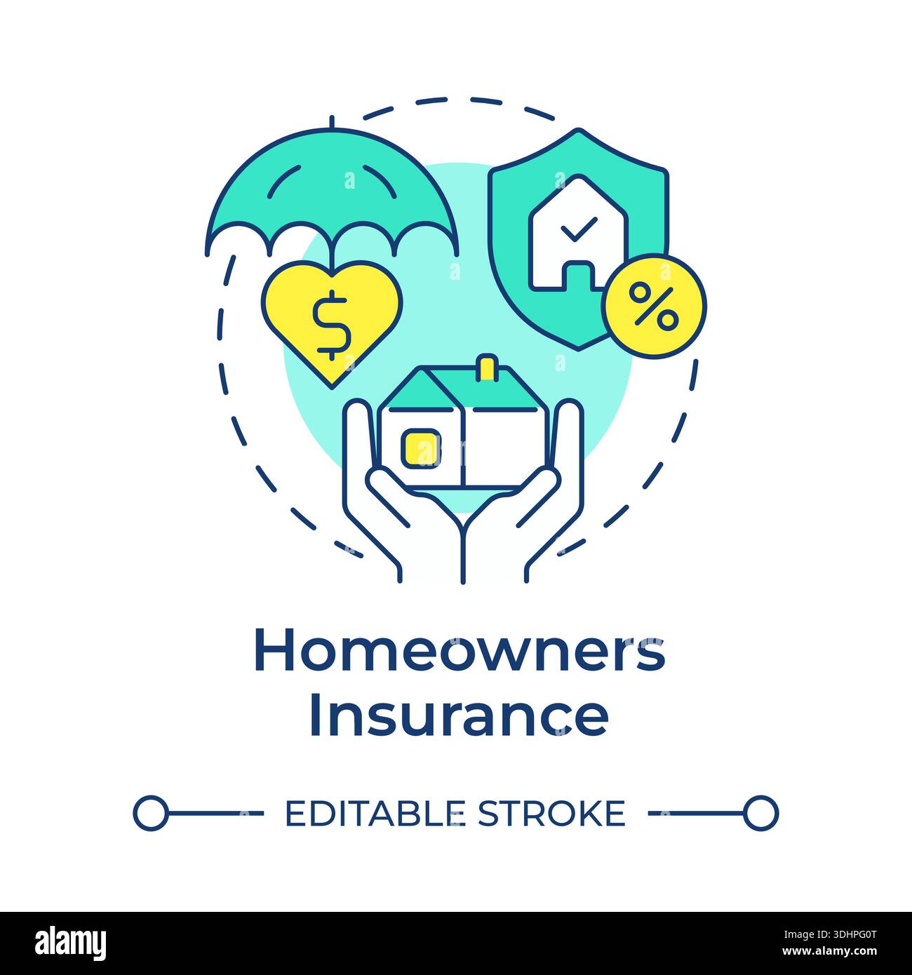 Homeowners insurance multi color concept icon Stock Vector