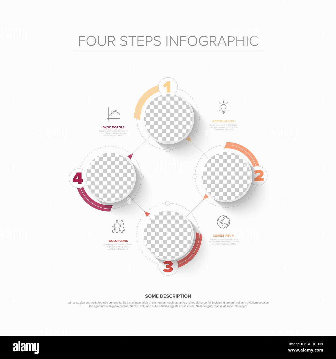 Visualize your workflow with this four steps infographic template. This ...