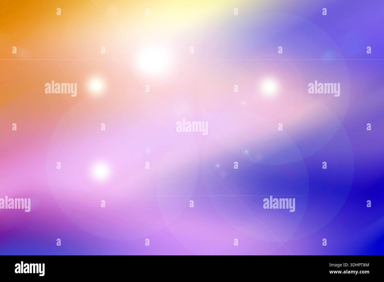 abstract lilac blue and yellow background with len flare effect, gradient Stock Photo