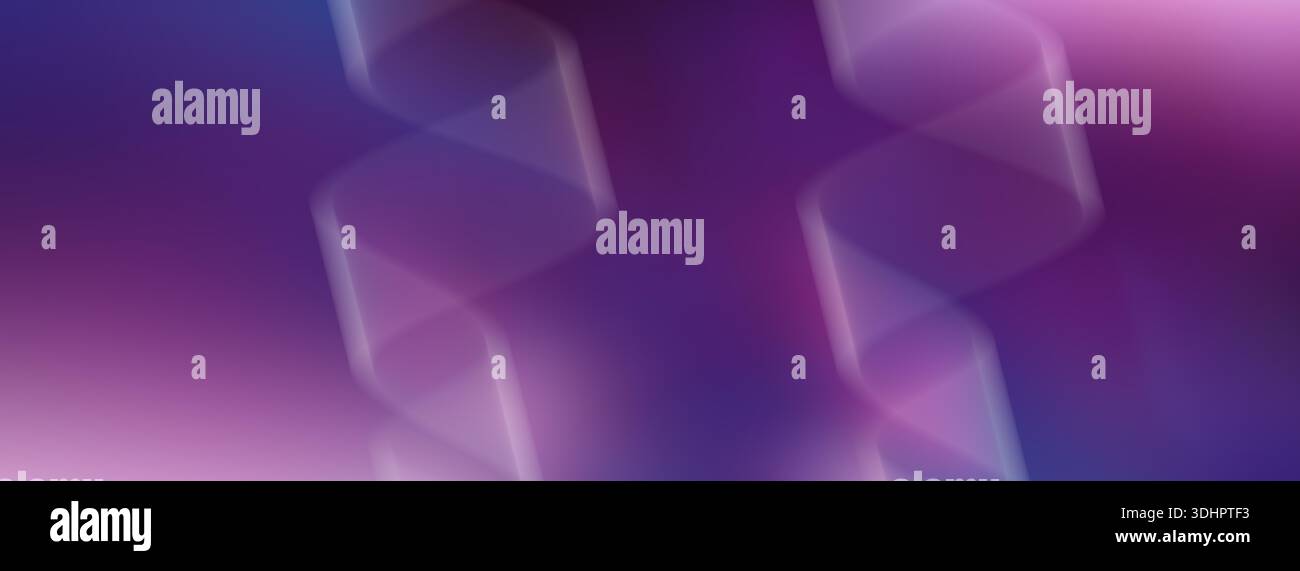 Violet and purple gradient background transparent spiral. Long banner, copy space Stock Photo
