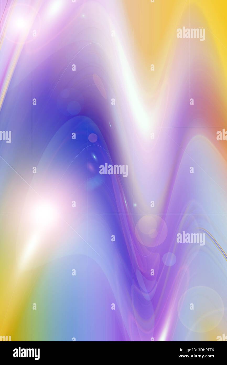 abstract purple yellow background with len flare effect, gradient. colorful waves Stock Photo
