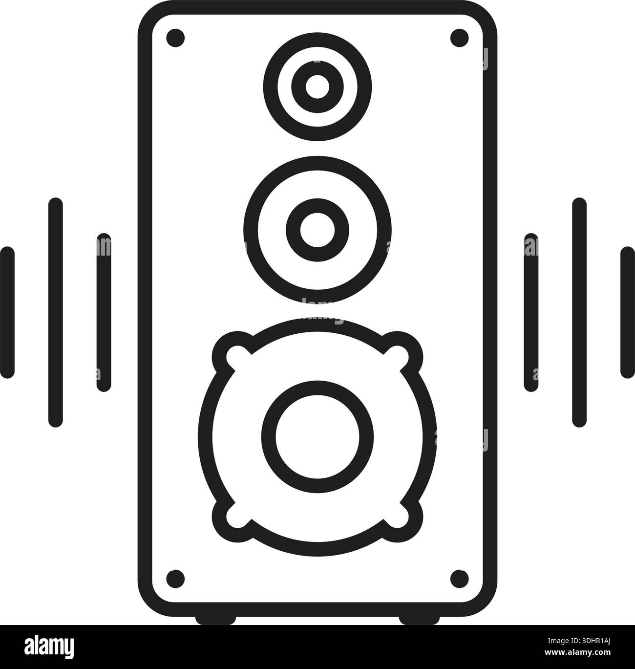 Speaker sound system icon in flat linear and outline style. Loudspeaker ...