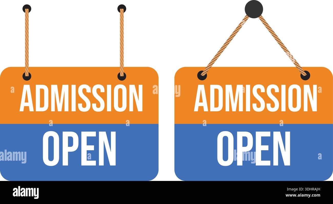 Admission Open Hanging Signboard Set Vector Illustration for School ...