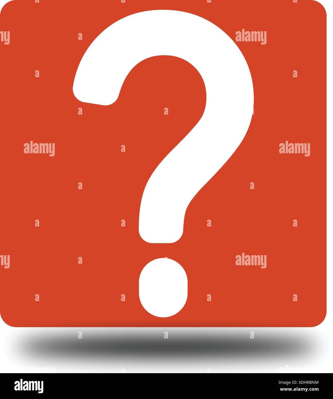 Question Mark Icon in Red Rounded Square for Support and FAQ Help Services Stock Vector