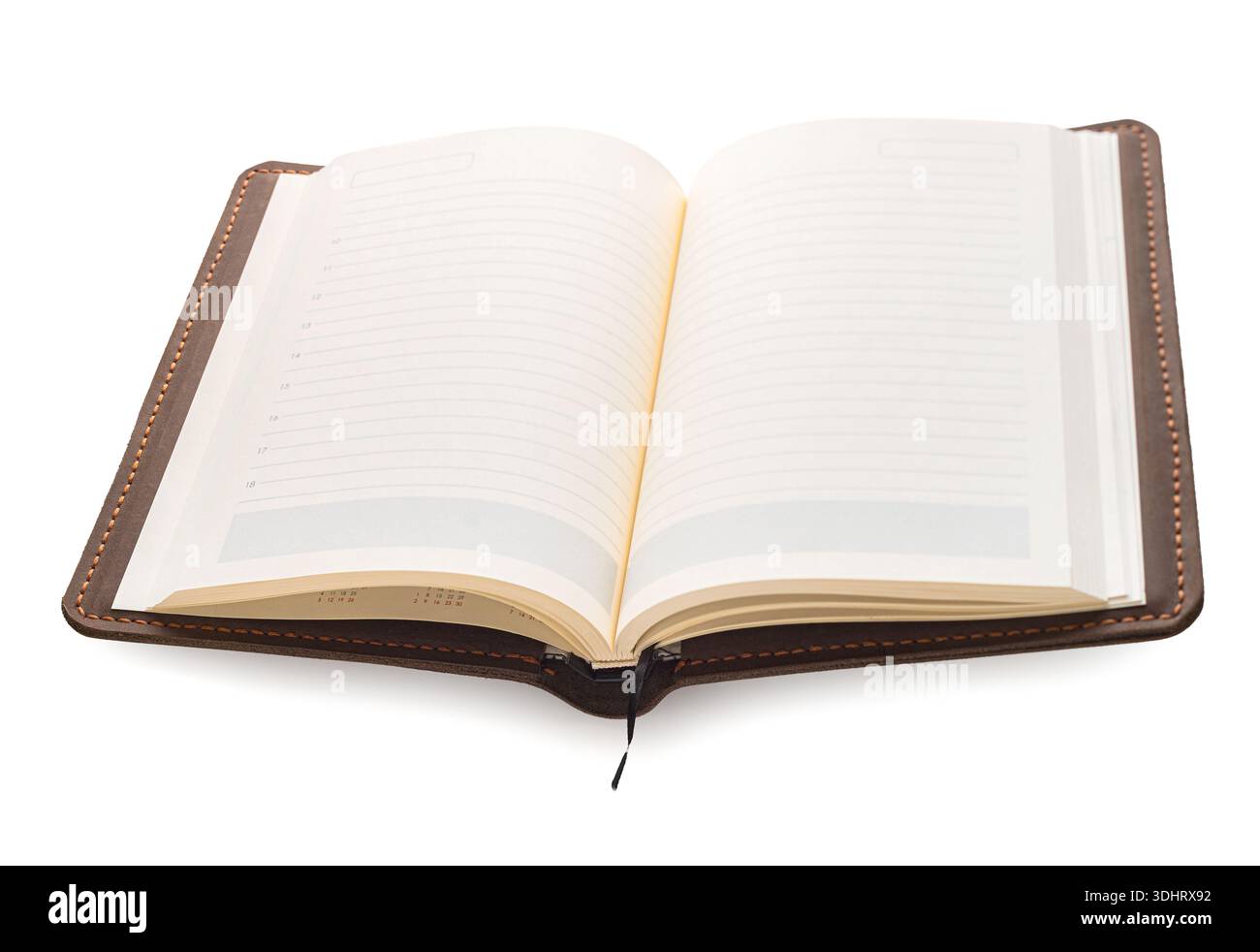 open notebook on white isolated background Stock Photo