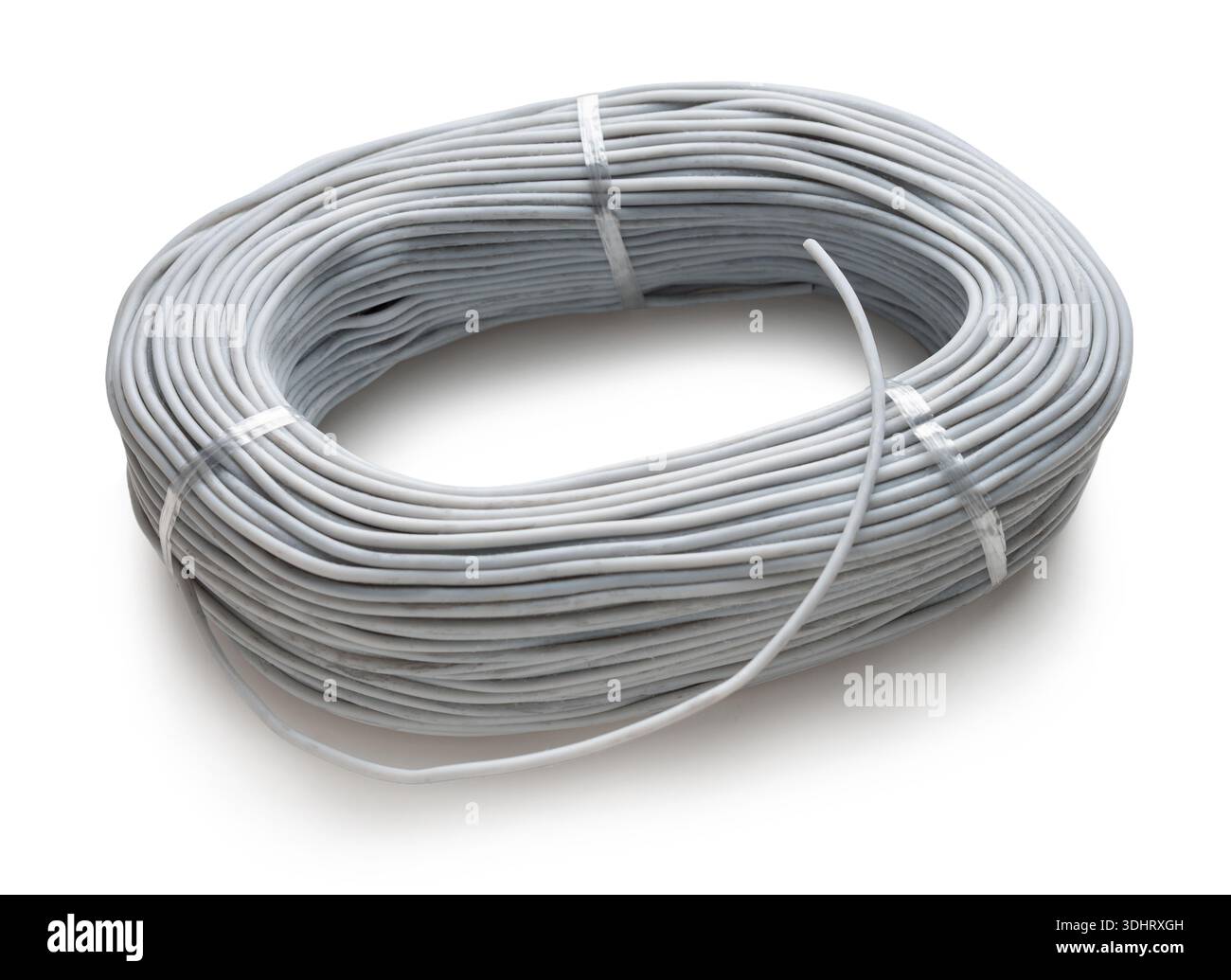 Electric cable for underfloor heating on a white isolated background Stock Photo