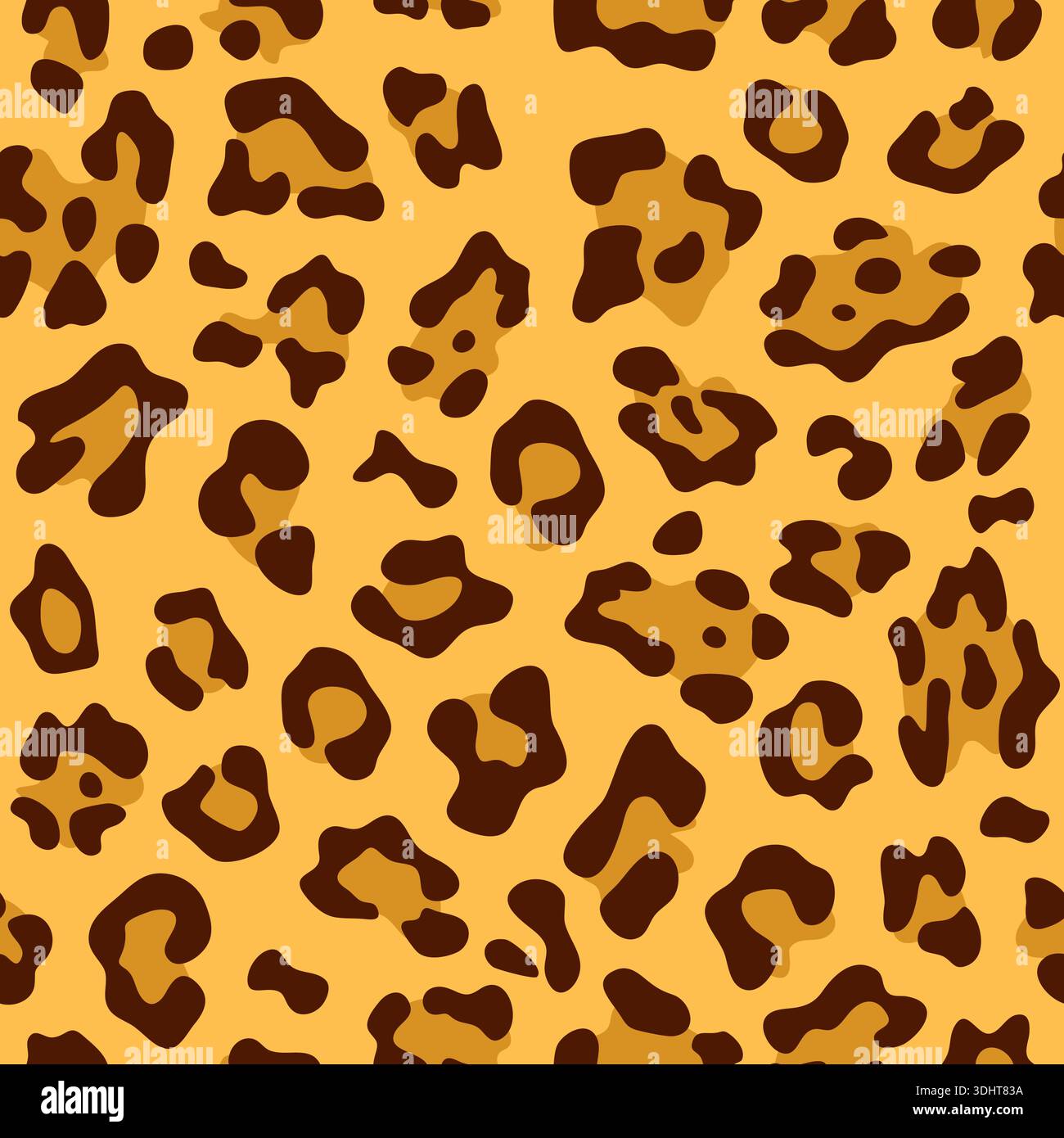 Seamless tiling animal print leopard, vector illustration Stock Vector
