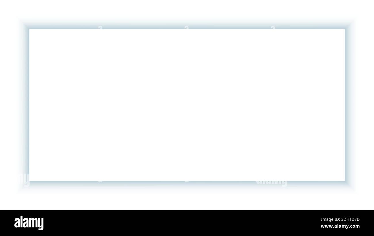 Minimalist Glowing Blue Rectangular Frame on Dark Background for Technology or Design Stock Vector