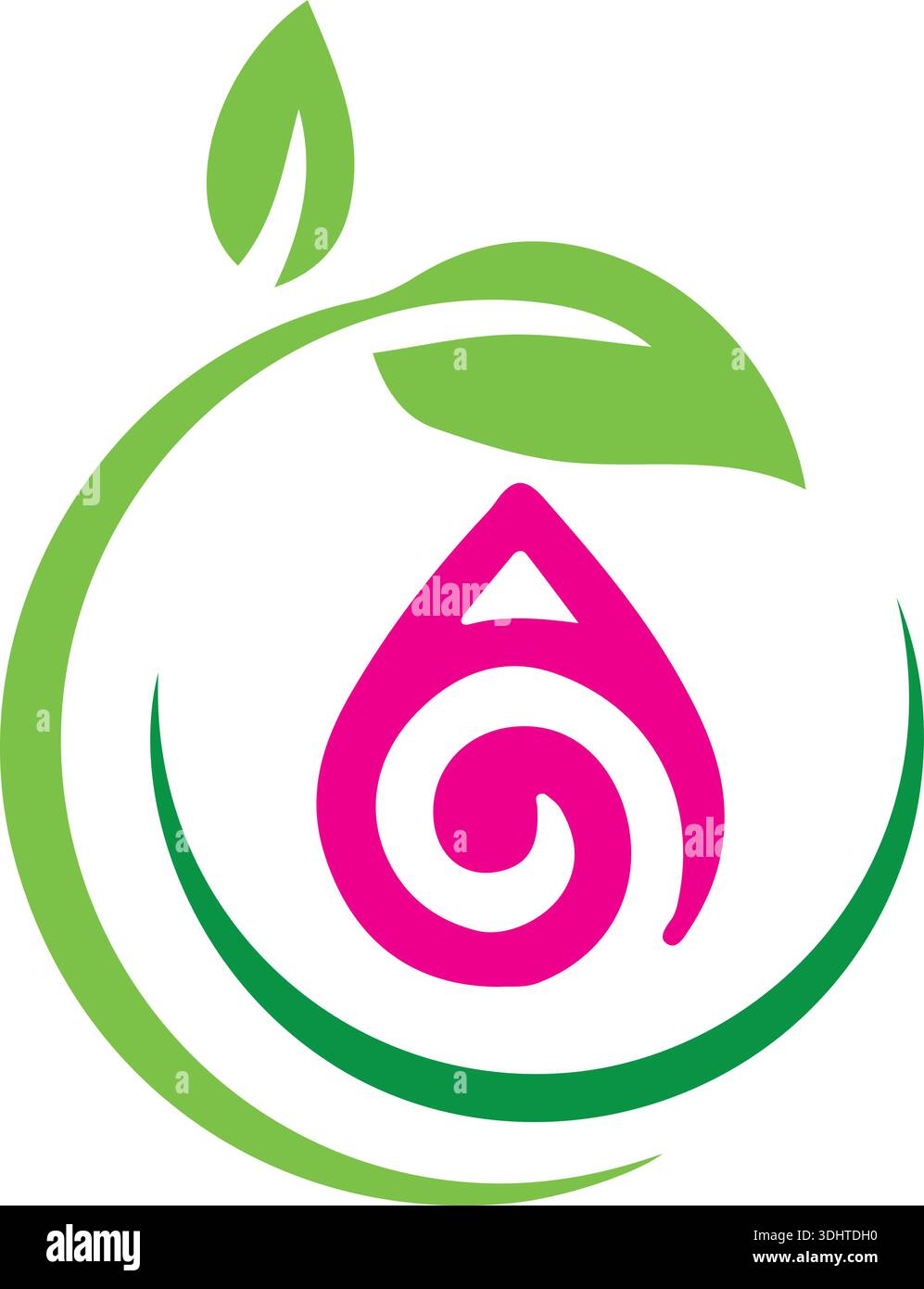 circle leaf green logo design Stock Vector