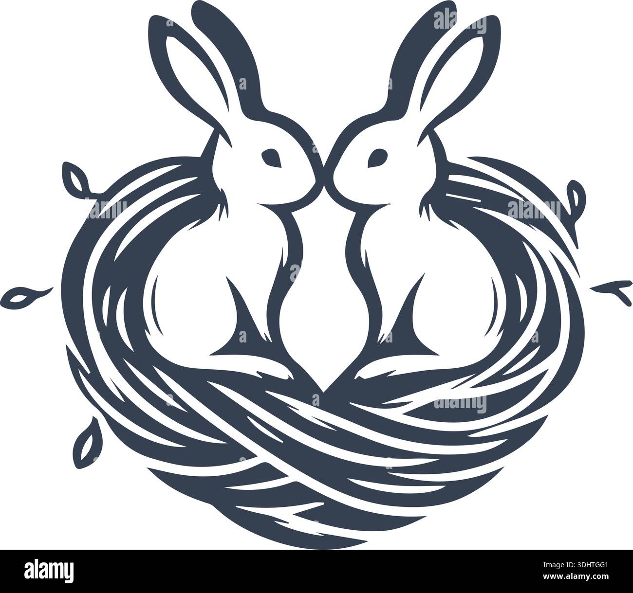 simple rabbit logo design template bunny character vector mascot design template Stock Vector
