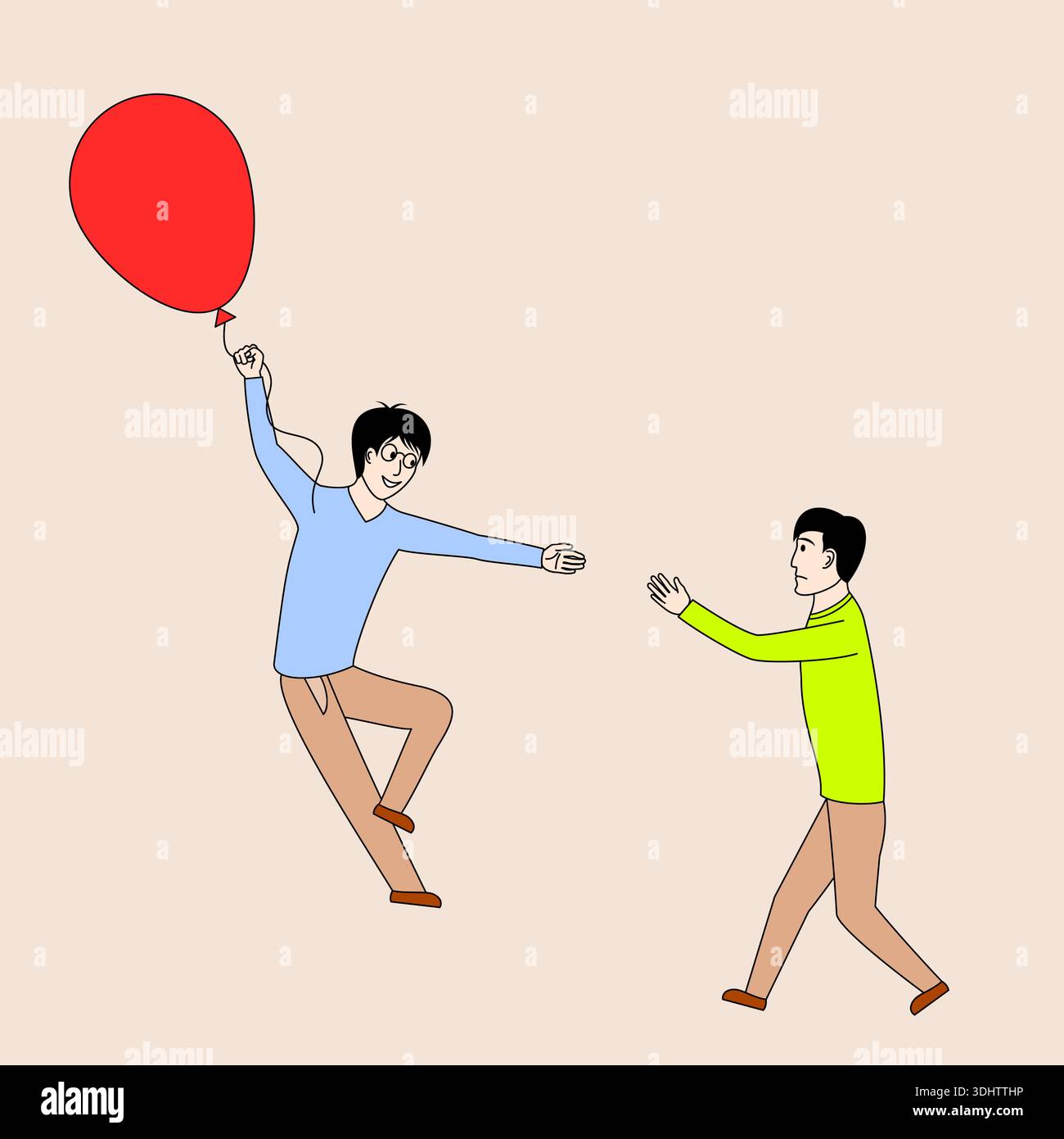 Man holding blue balloon Stock Vector Images - Alamy