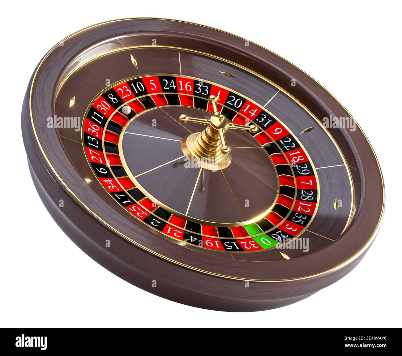 Roulette wheel on transparent background 3d Stock Photo