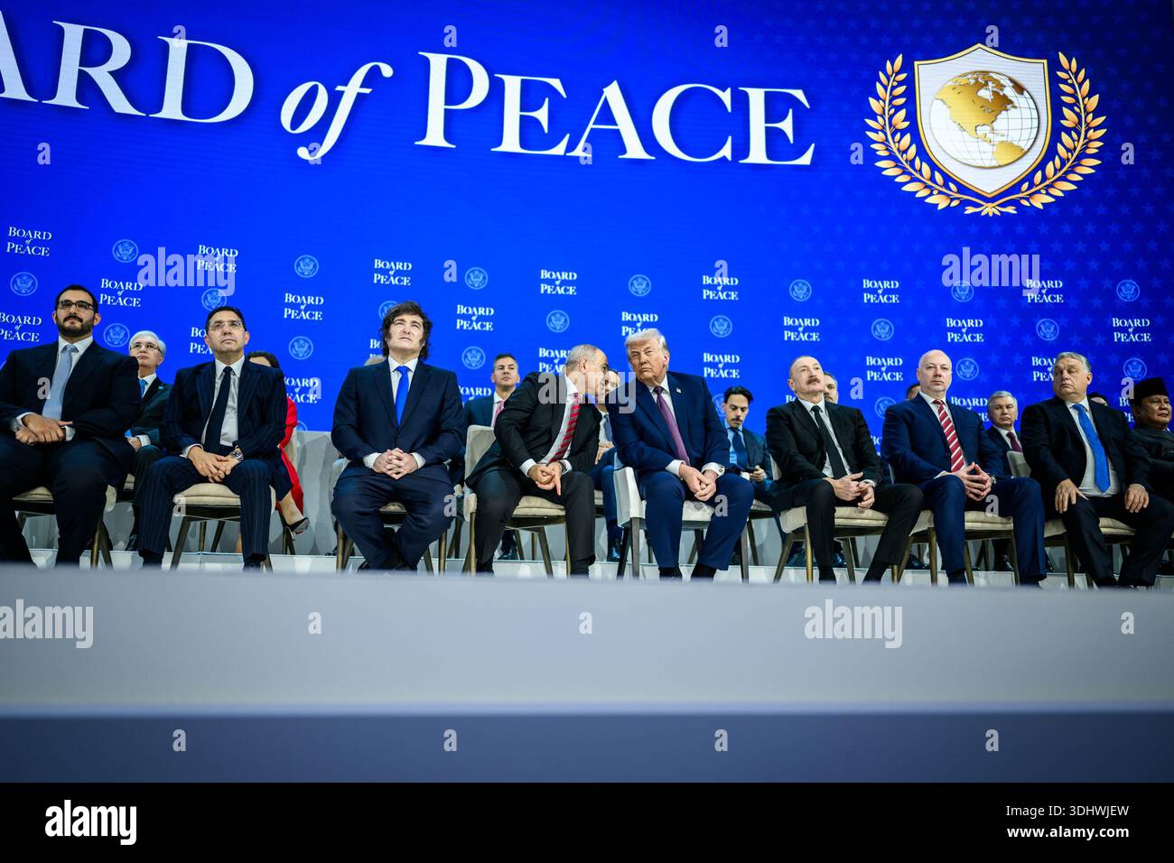 President Donald Trump participates in the Board of Peace Charter ...