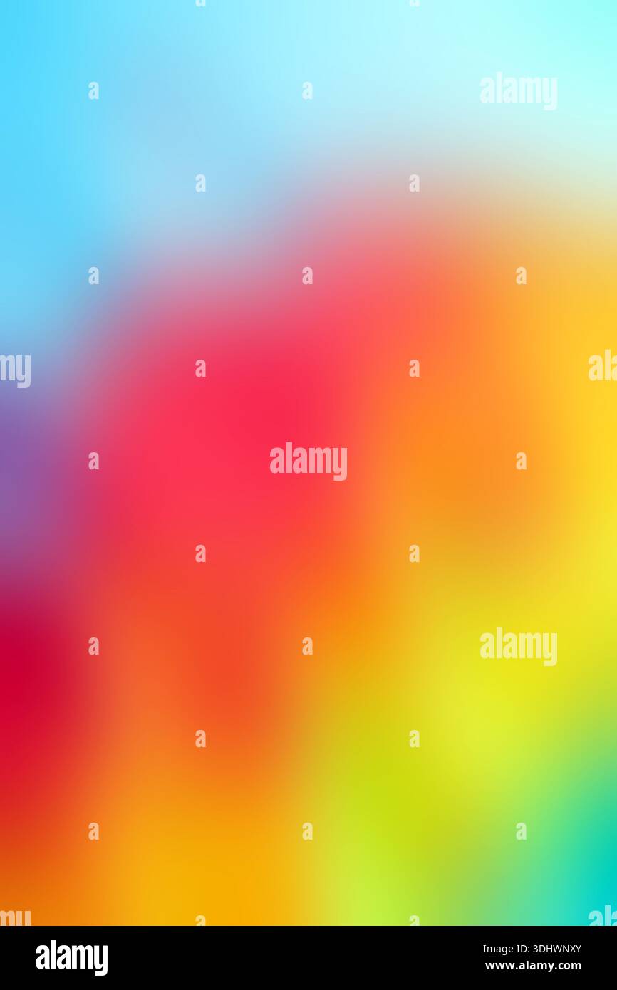 Bright rainbow gradient blurred background. Various bright blurry spots, vertical image Stock Photo