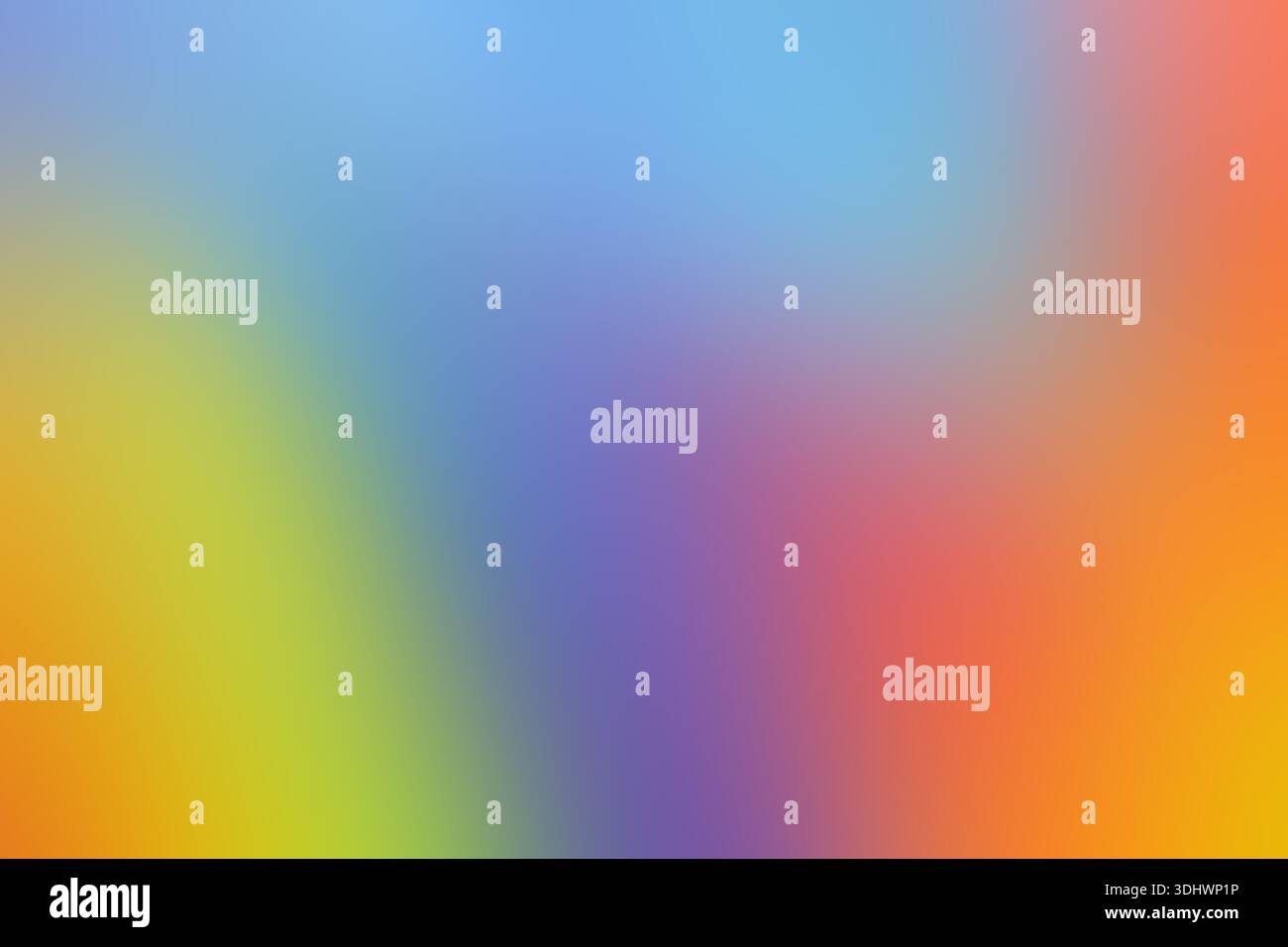 Bright rainbow gradient orange violet yellow background. Various bright blurry spots Stock Photo