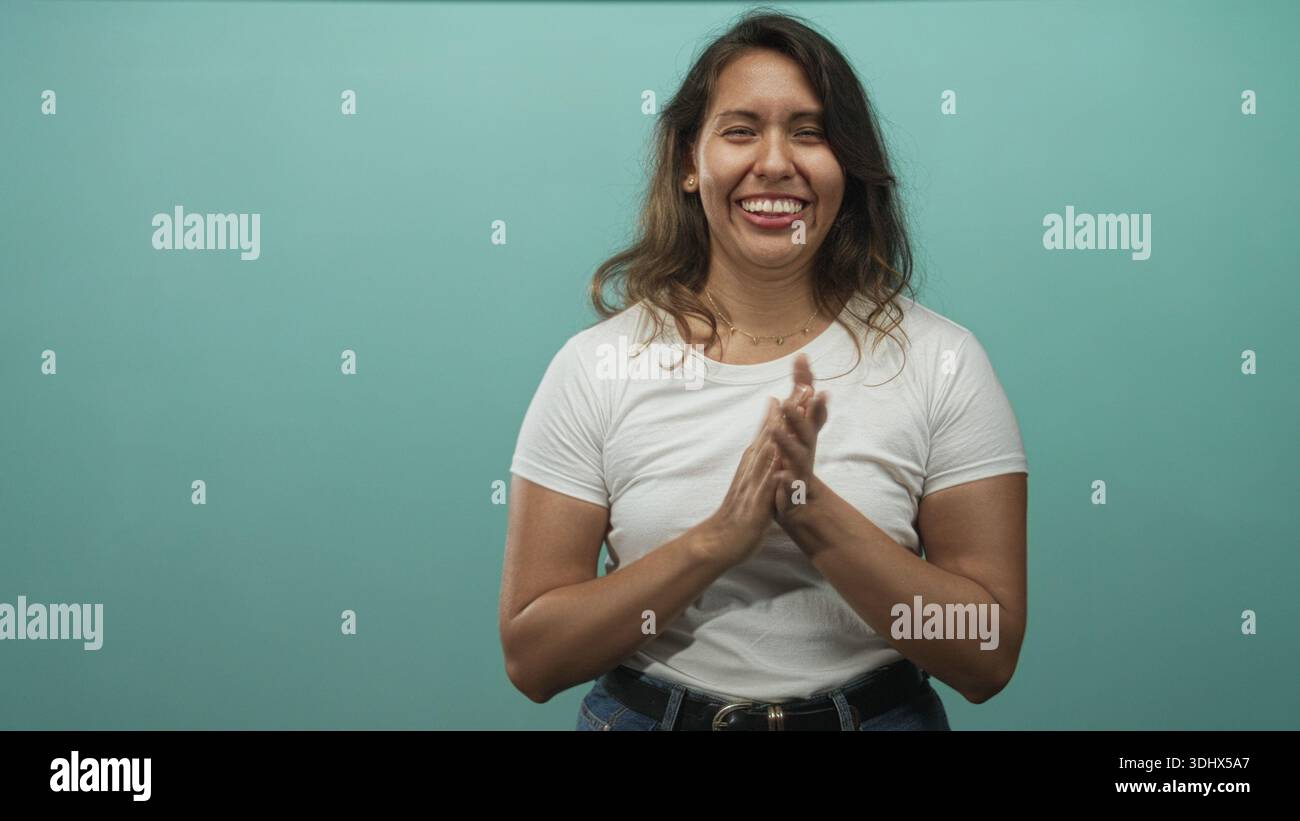 Latina woman wearing jeans hi-res stock photography and images - Alamy