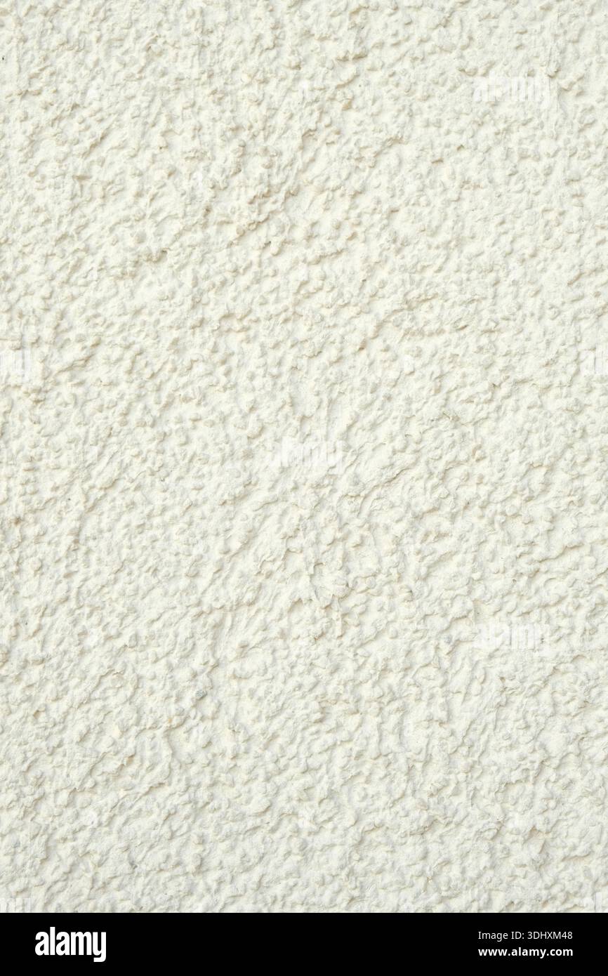 White Rough Plastered Wall Seamless Background Texture. Stock Photo