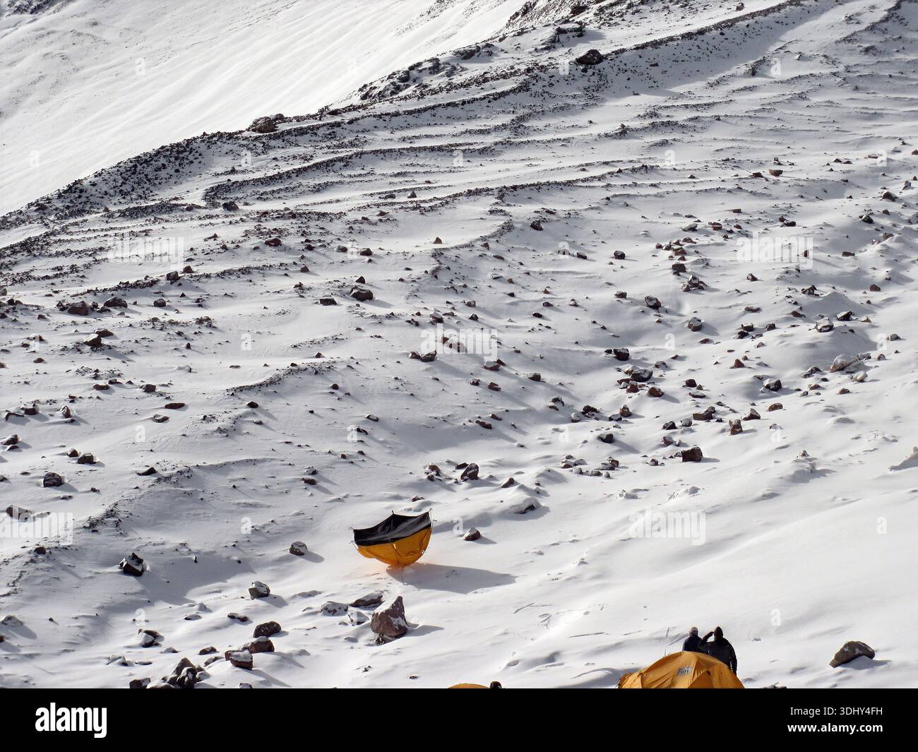 Away From Ridge Tent blown away by extreme high winds on Aconcagua ridge, increasing ...