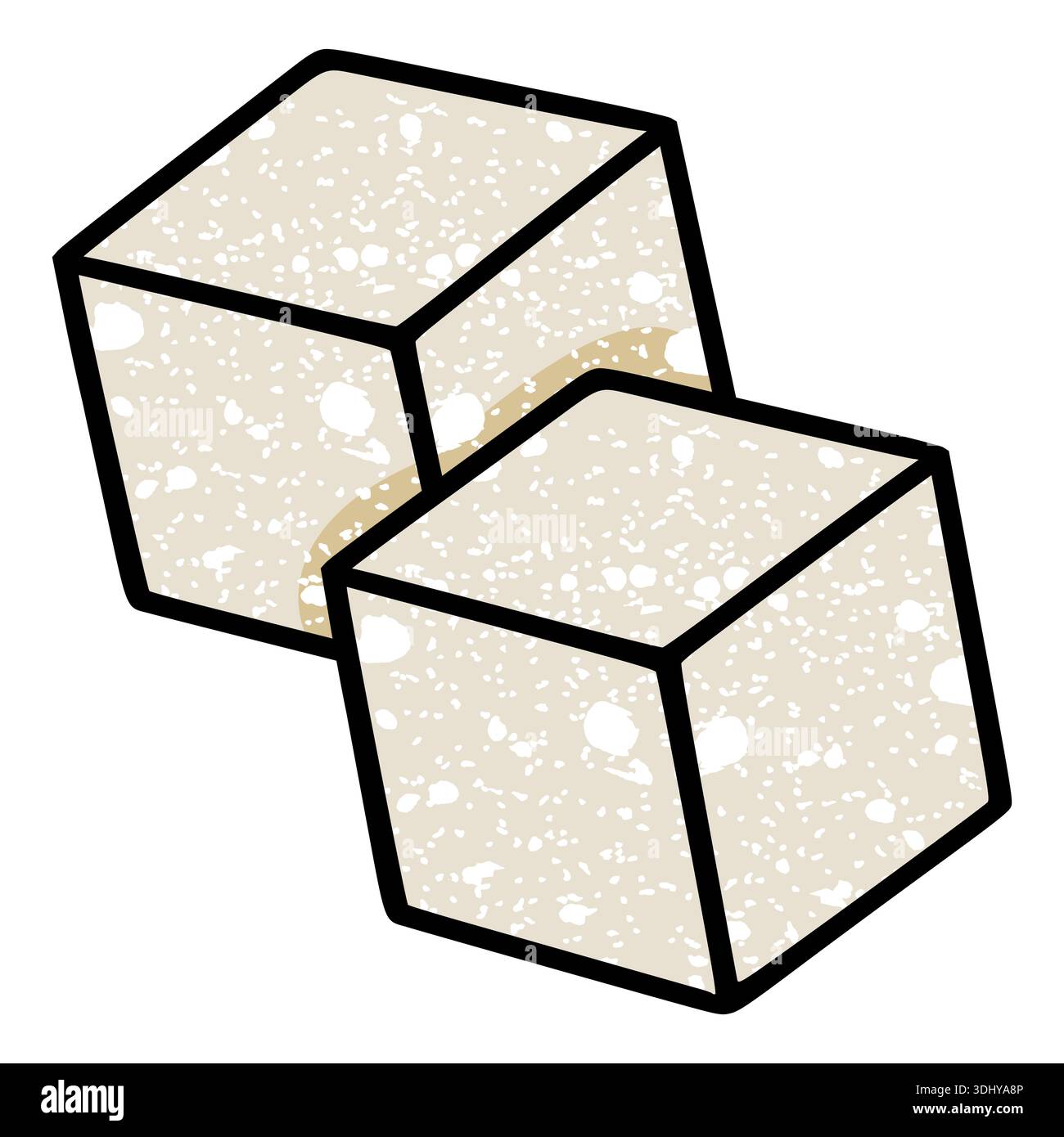 Abstract geometric vector illustration of two textured cubes with a ...