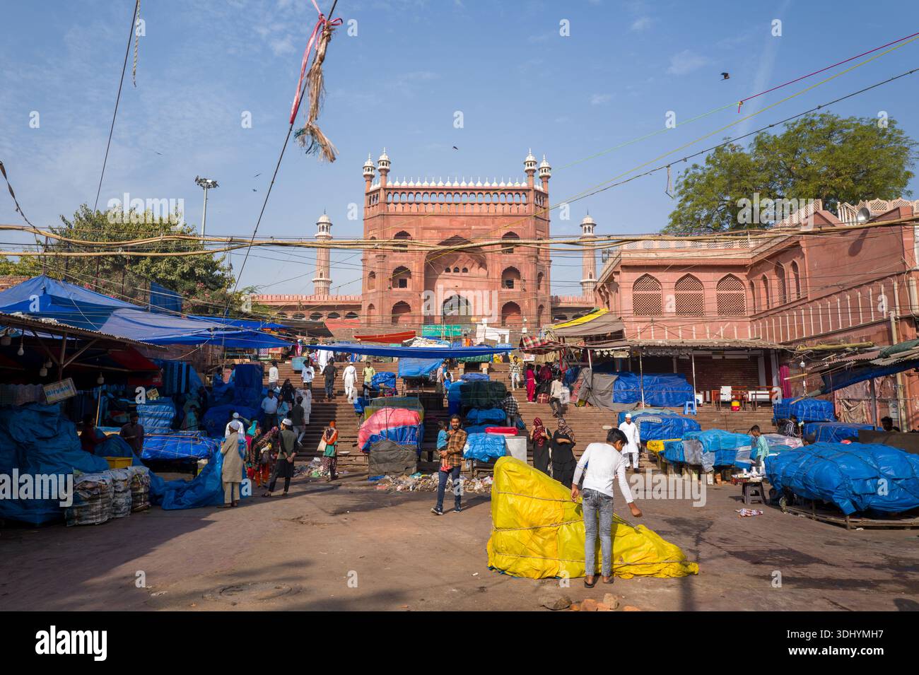 Street vendors outside mosque Pakistan