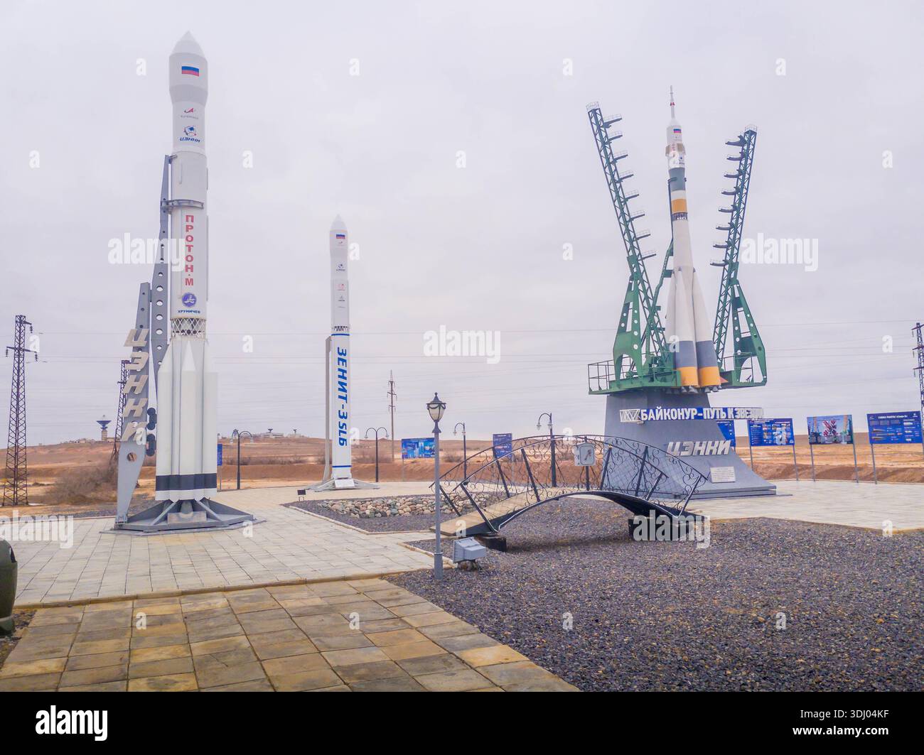 Outdoor rocket monuments at Baikonur Cosmodrome in Kazakhstan, Russian ...