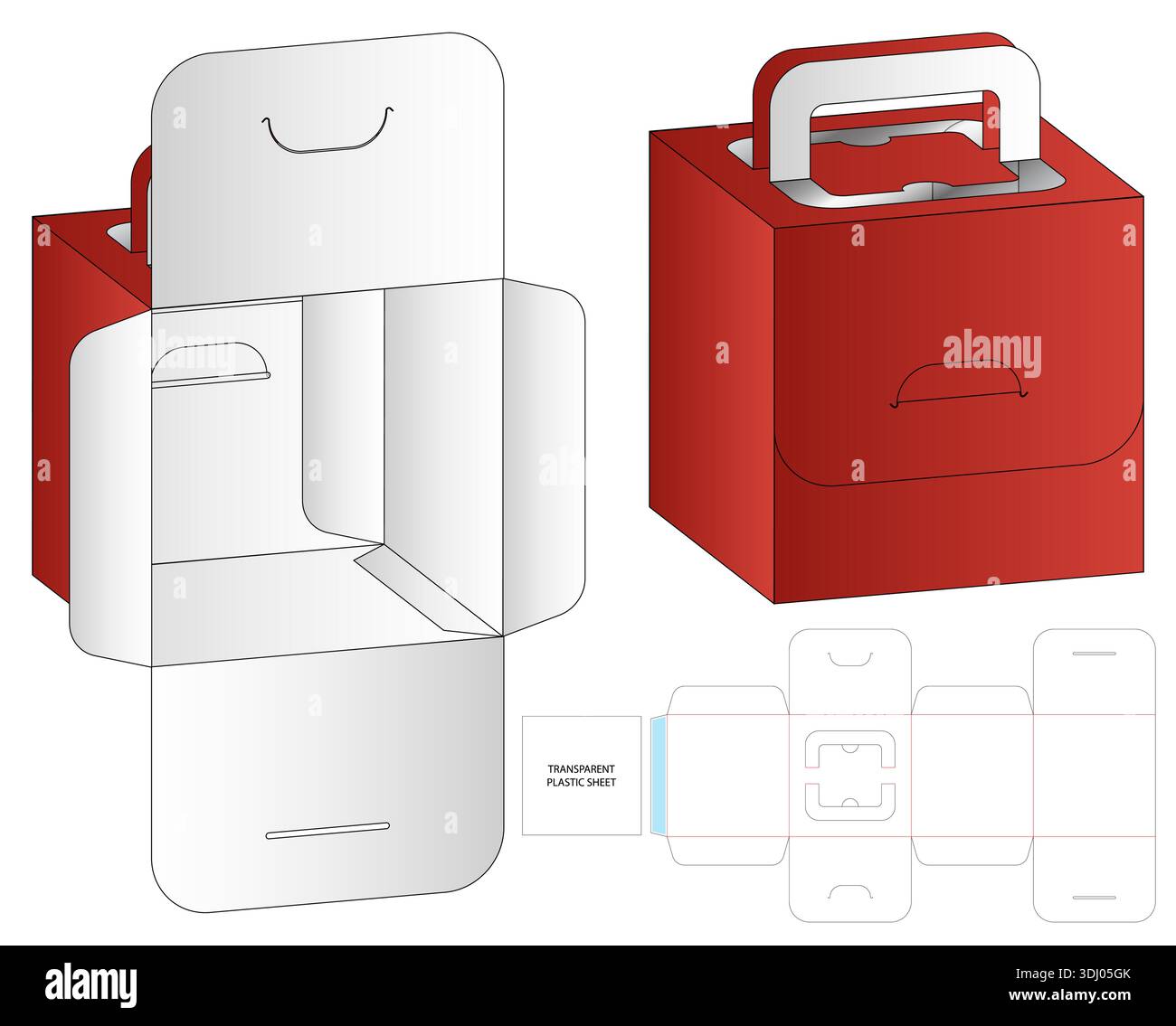 Box Packaging Mockup with dieline Template Stock Vector