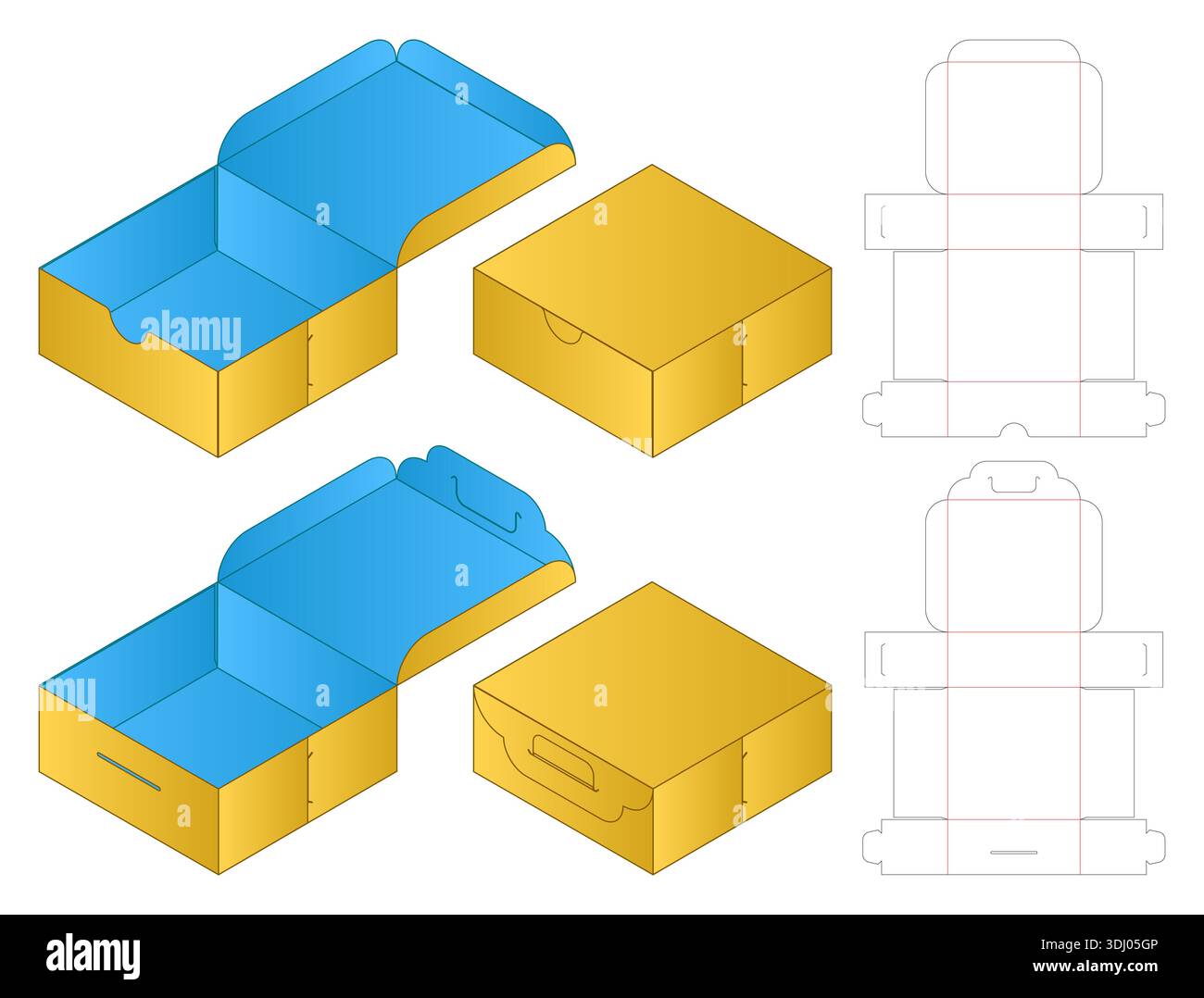 Packaging Mockup Retail Gift Box Packaging Mockup with dieline Template Stock Vector