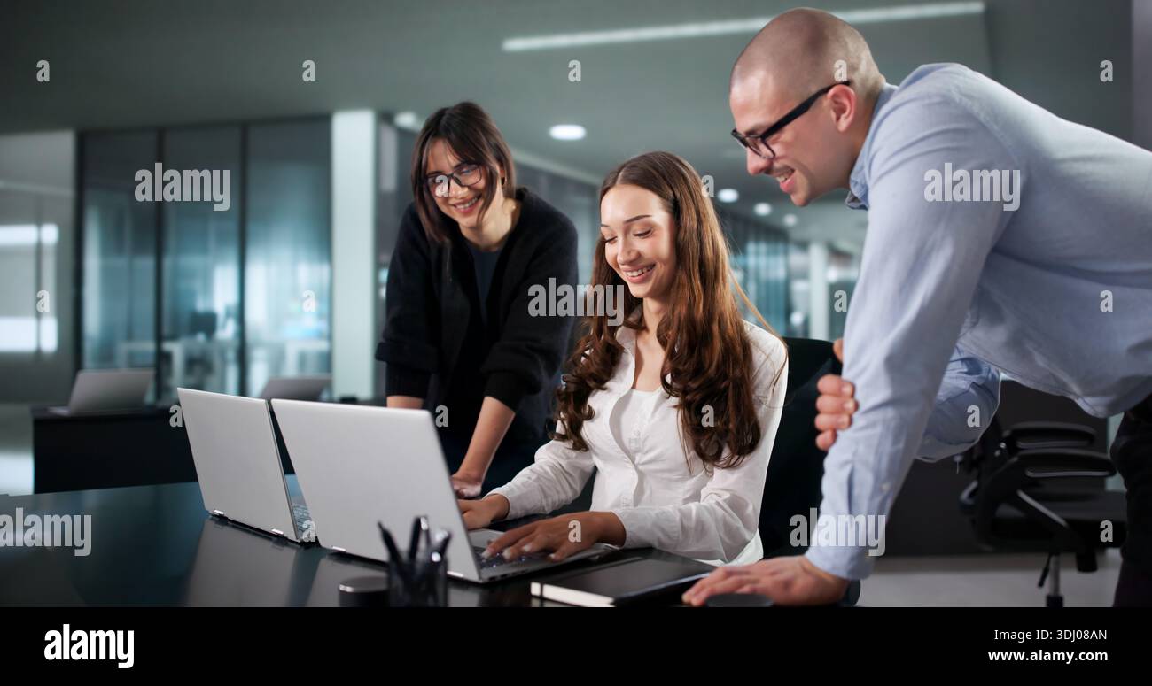 Diverse Group Of Software Programmers Collaborating In Extreme Coding Office. A Man Stock Photo