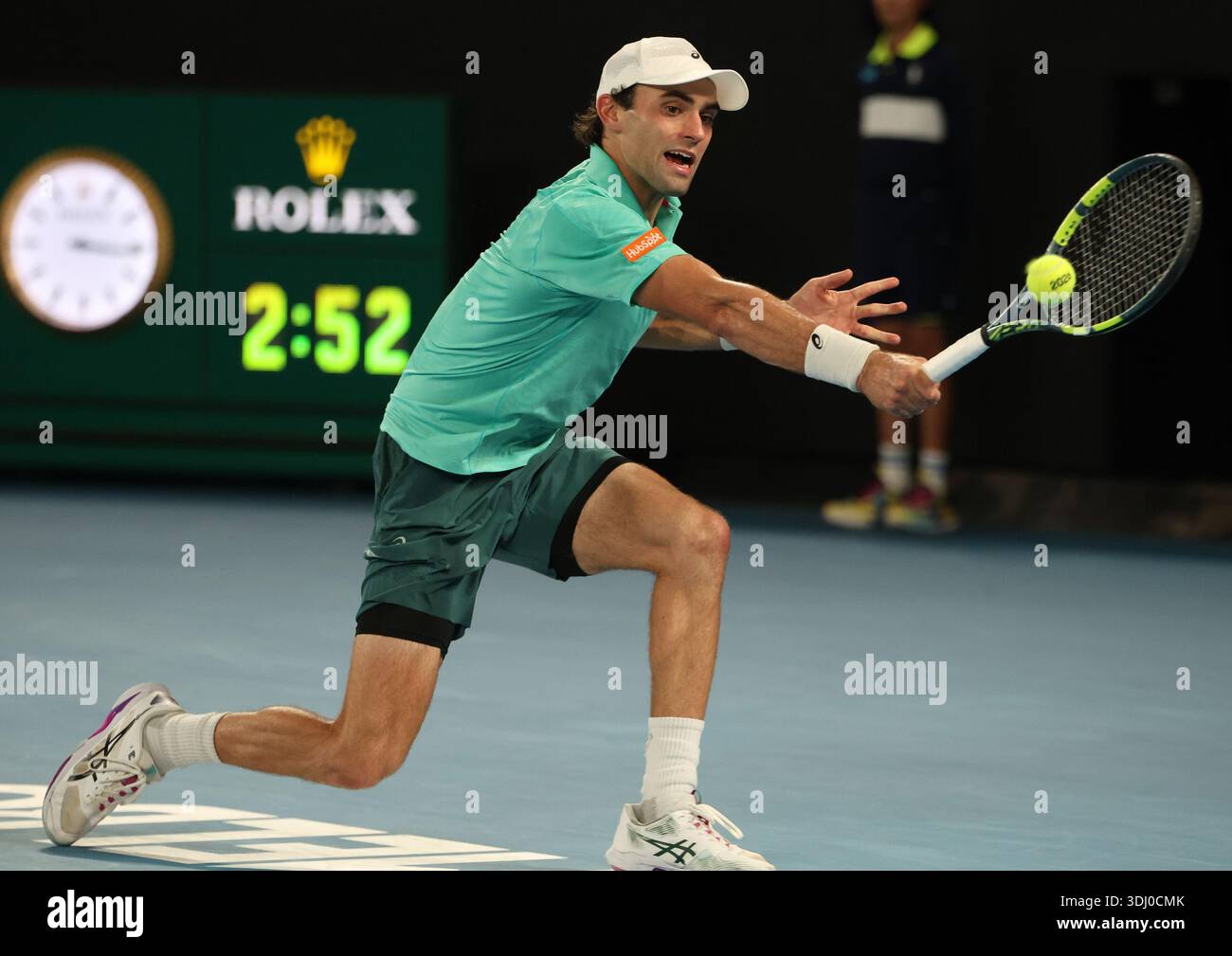 Melbourne, Victoria, Australia. 24th Jan, 2026. ELIOT SPIZZIRRI of USA during the match against J. Sinner of Italy in the third round of Australian Open, Melbourne, Australia. Spizzirri lost 6:4, 3:6, 4:6, 4:6. (Credit Image: © Marcin Cholewinski/ZUMA Press Wire) EDITORIAL USAGE ONLY! Not for Commercial USAGE! Stock Photo