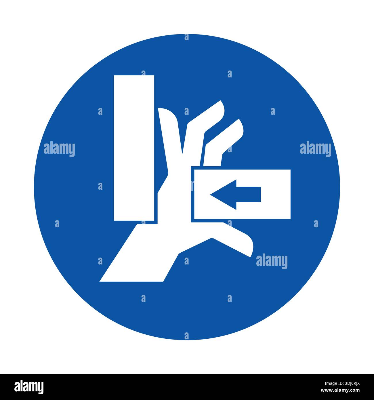 This image features a hand symbol signifying a safety precaution for ...