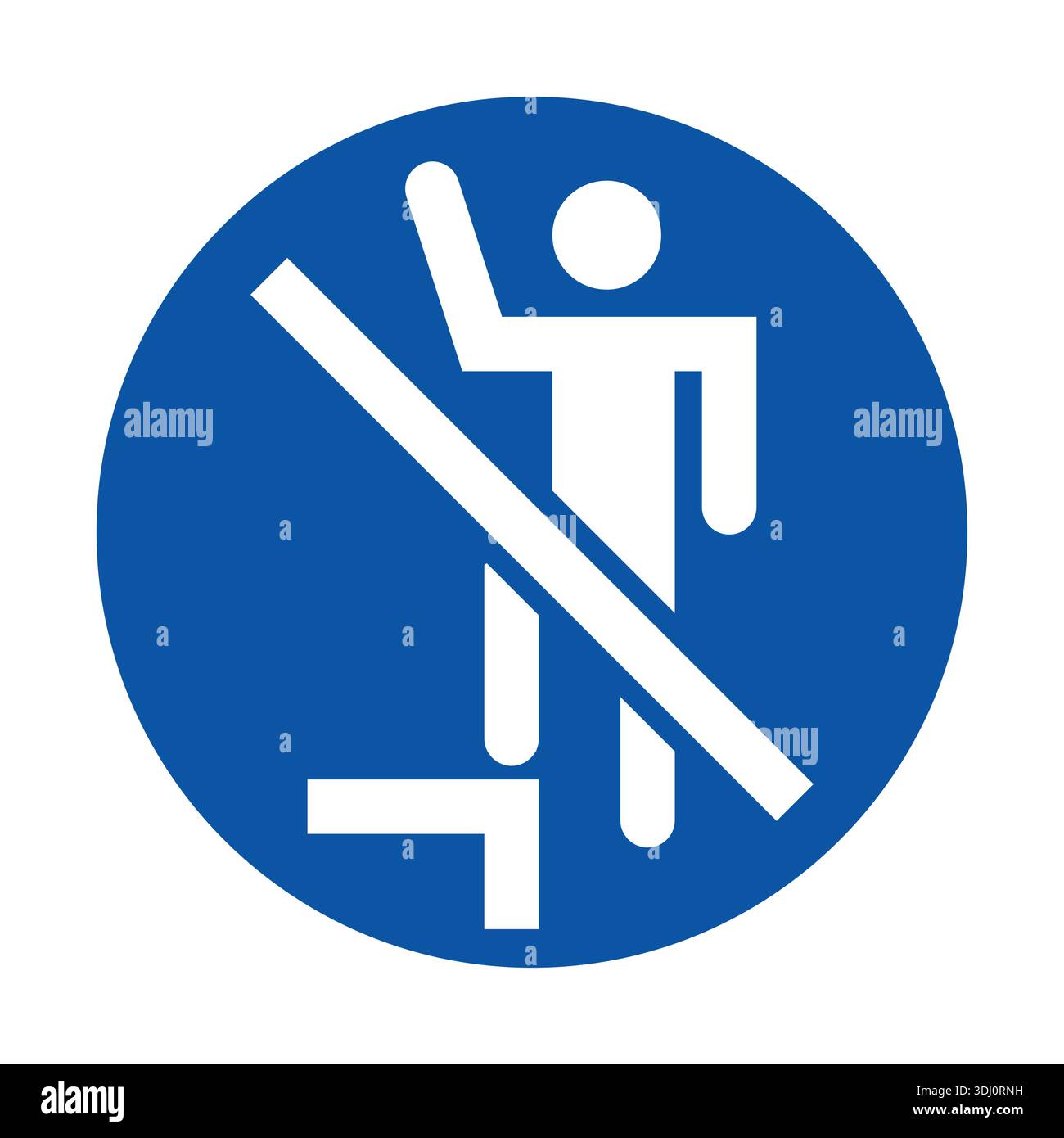 A clear safety sign showing a human figure in a warning pose about ...