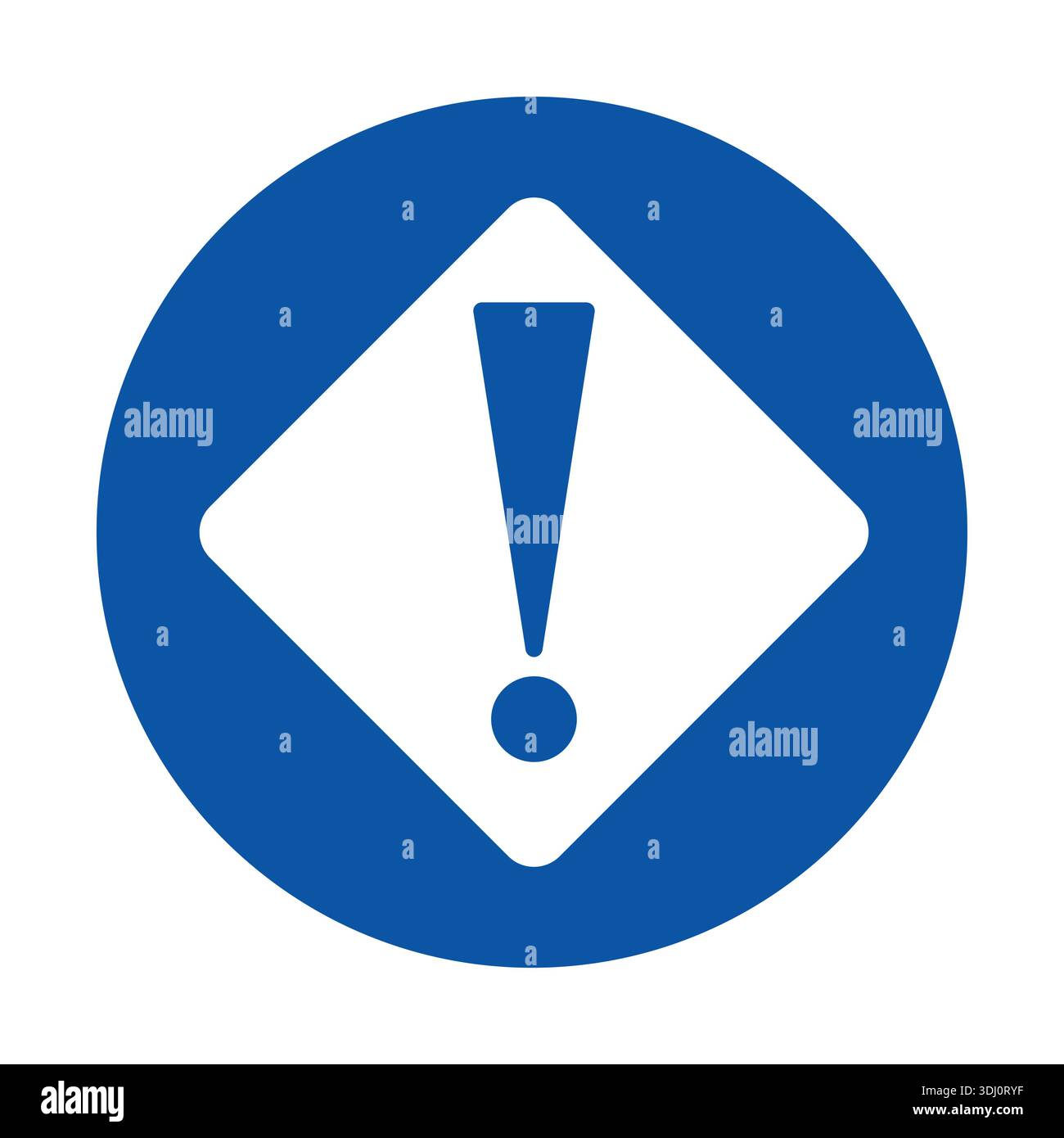 Advertency A bold attention warning sign featuring a blue circle and a prominent ...