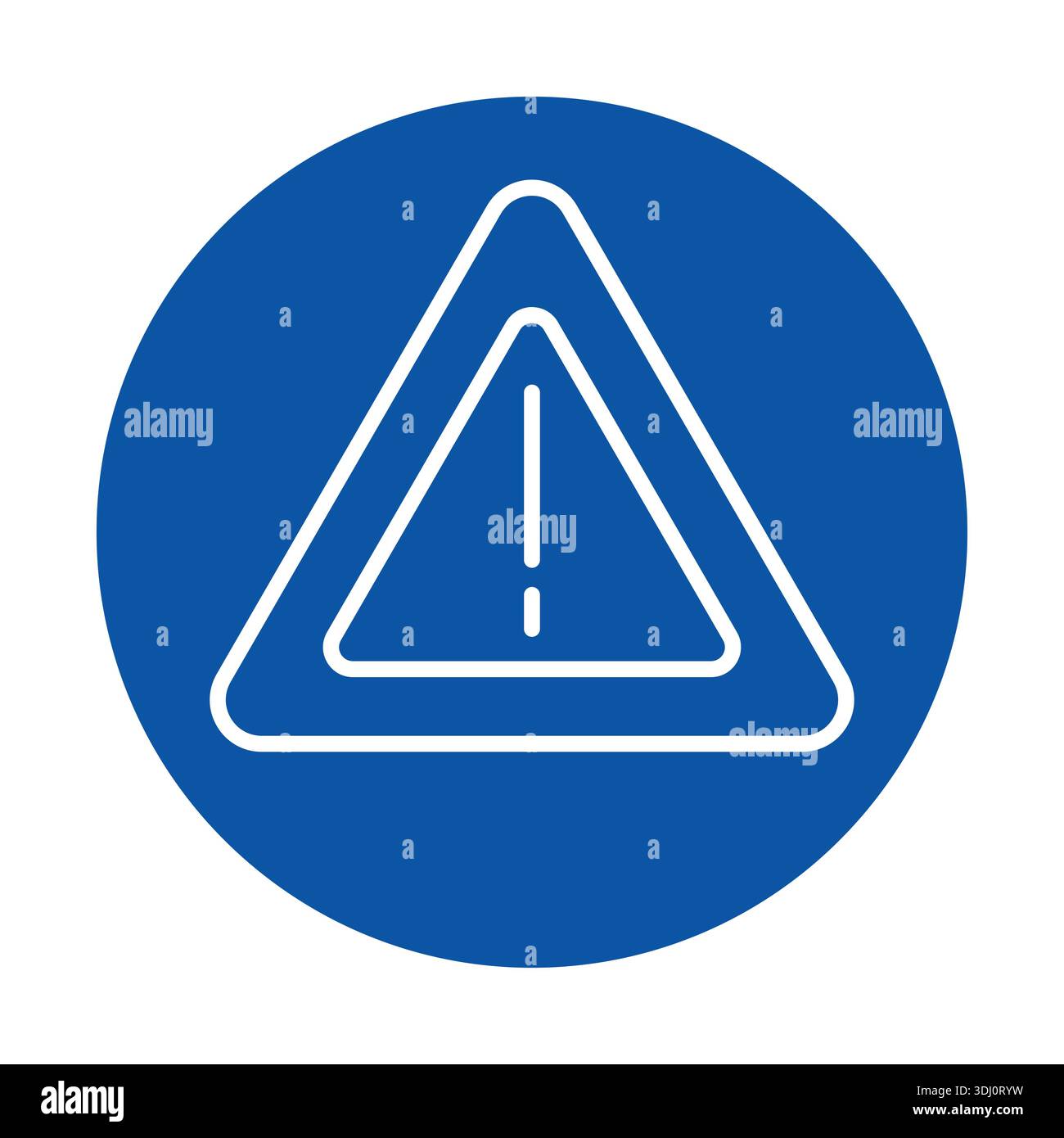 A clear warning sign icon depicted in a blue circular shape, ideal for ...