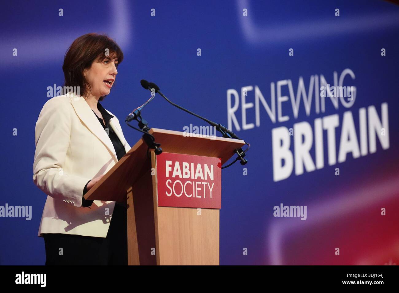 Deputy Leader of the Labour Party Lucy Powell speaking at the Fabian ...