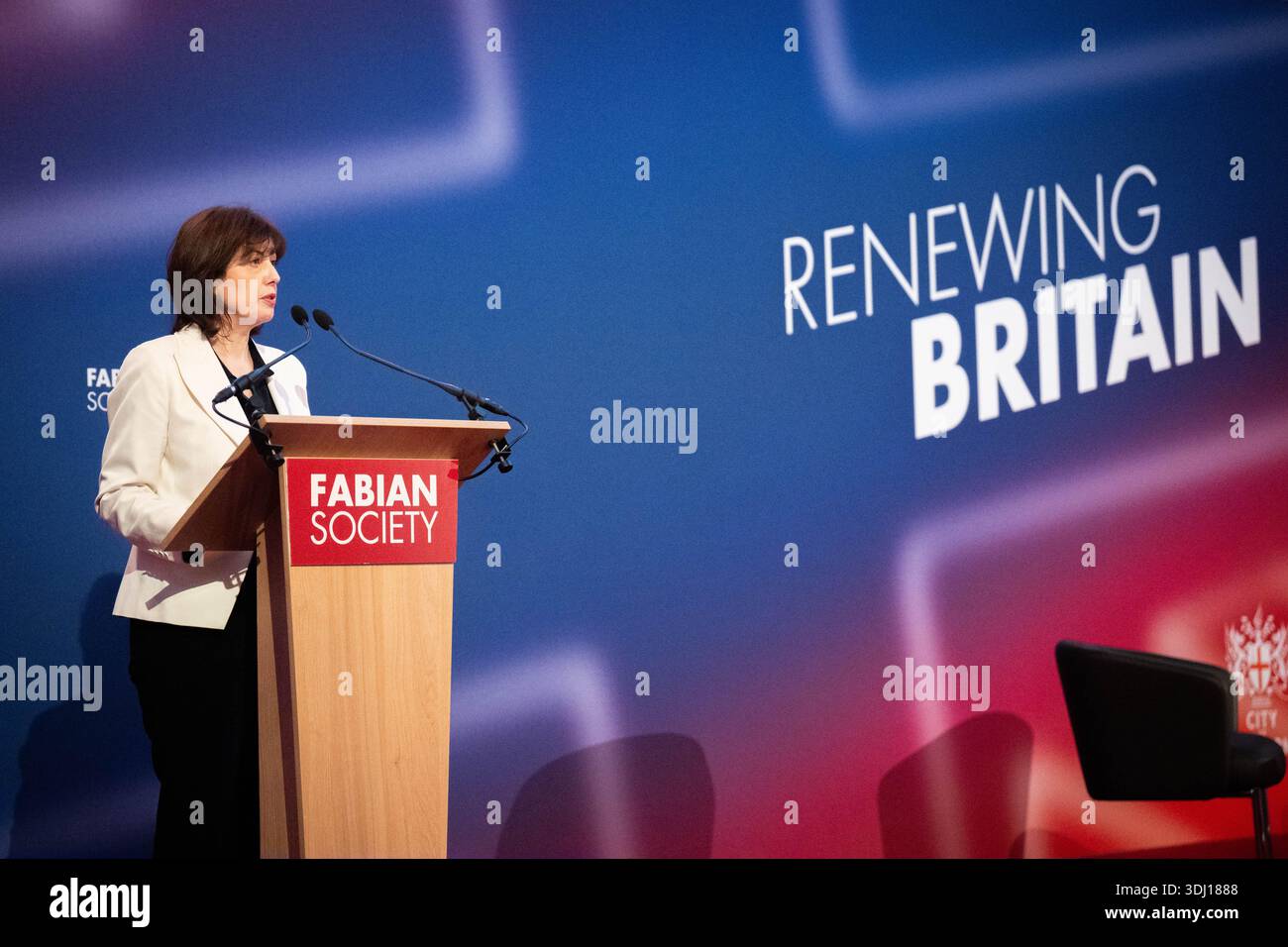 Deputy Leader of the Labour Party Lucy Powell speaking at the Fabian ...
