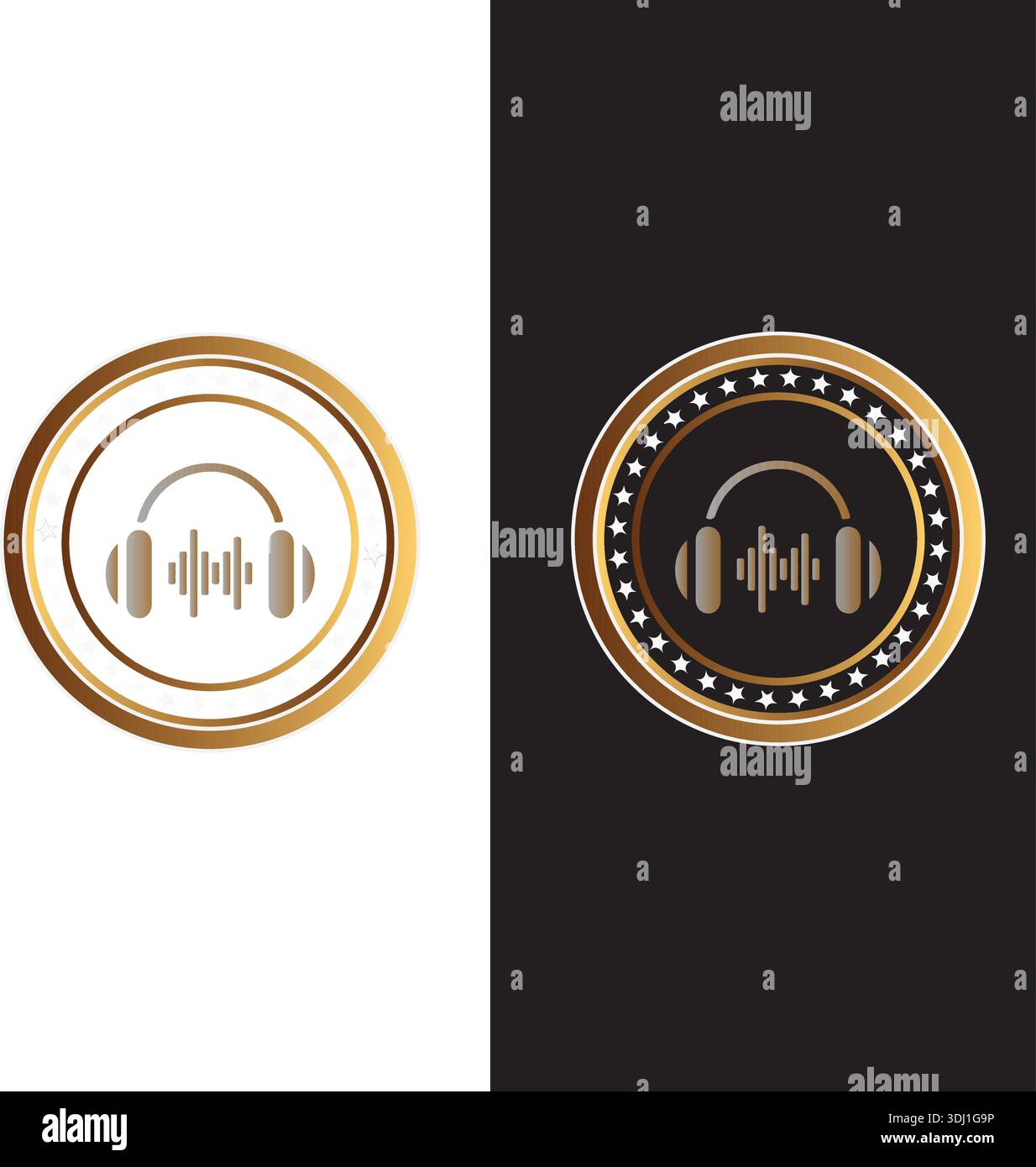 Headphones icon music logo design elements collection Pro Vector Stock Vector