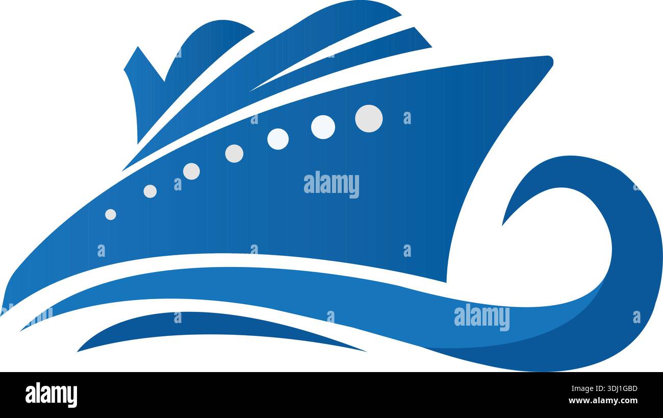 Low Poly and Ship Boat logo design, Vector design template pro Vector Stock Vector