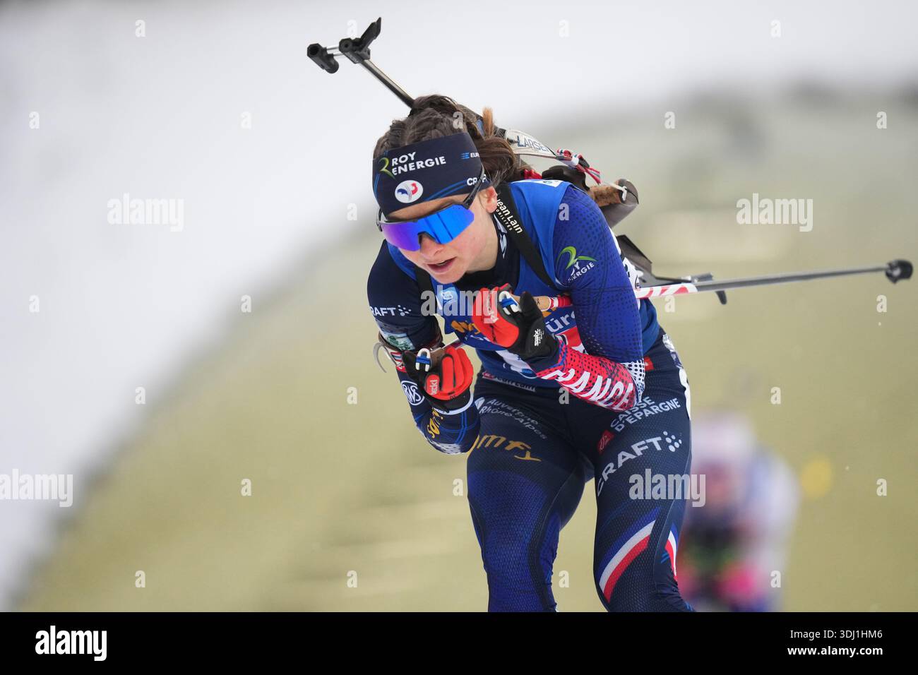 Jeanne Richard, of France, competes in the single mixed relay race at ...