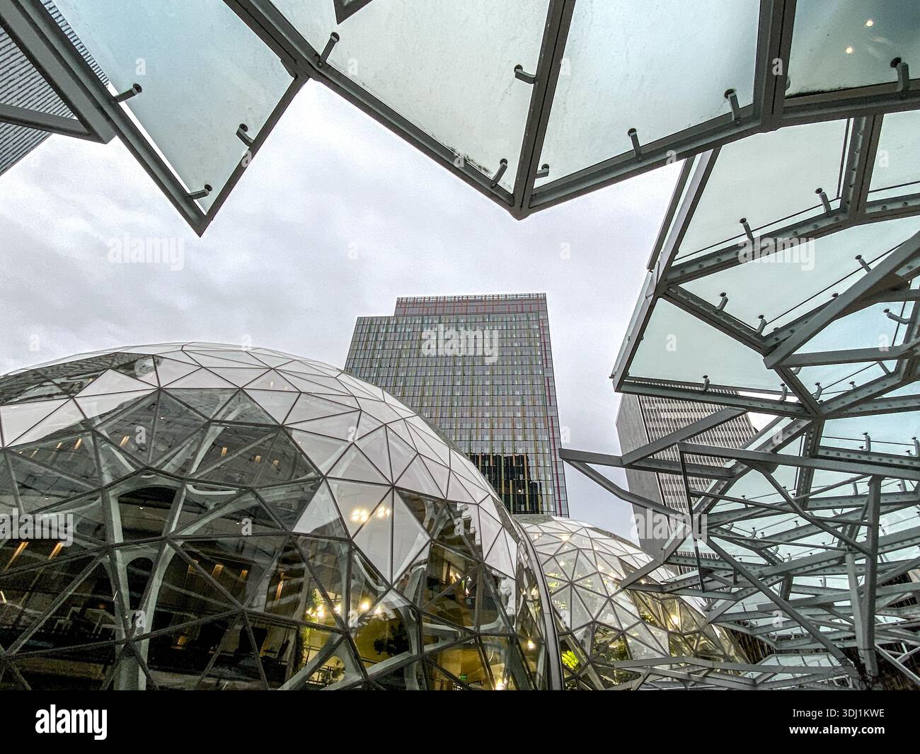 the Spheres at Amazon Headquarters in Seattle, WA - Smartphone Captured Stock Image