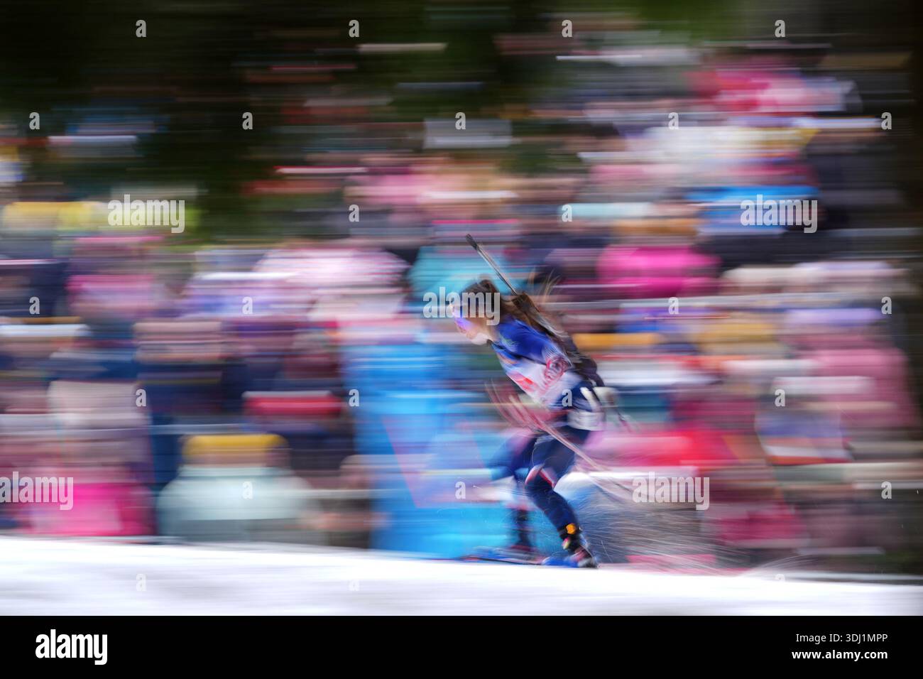 Jeanne Richard, of France, competes in the single mixed relay race at ...