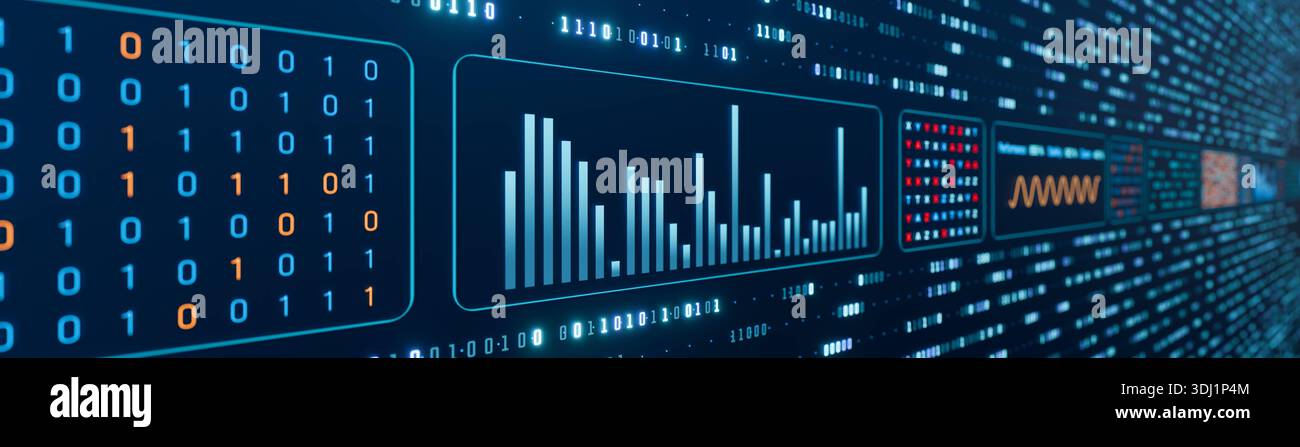 Big data, binary code, encryption, digital user interface, virtual reality concept. Big data, binary code, encryption, digital user interface, virtual reality concept. Futuristic, software configuration, data processing, technology, computer network. img_technology087s08_futuristic_big_data_concept Stock Photo
