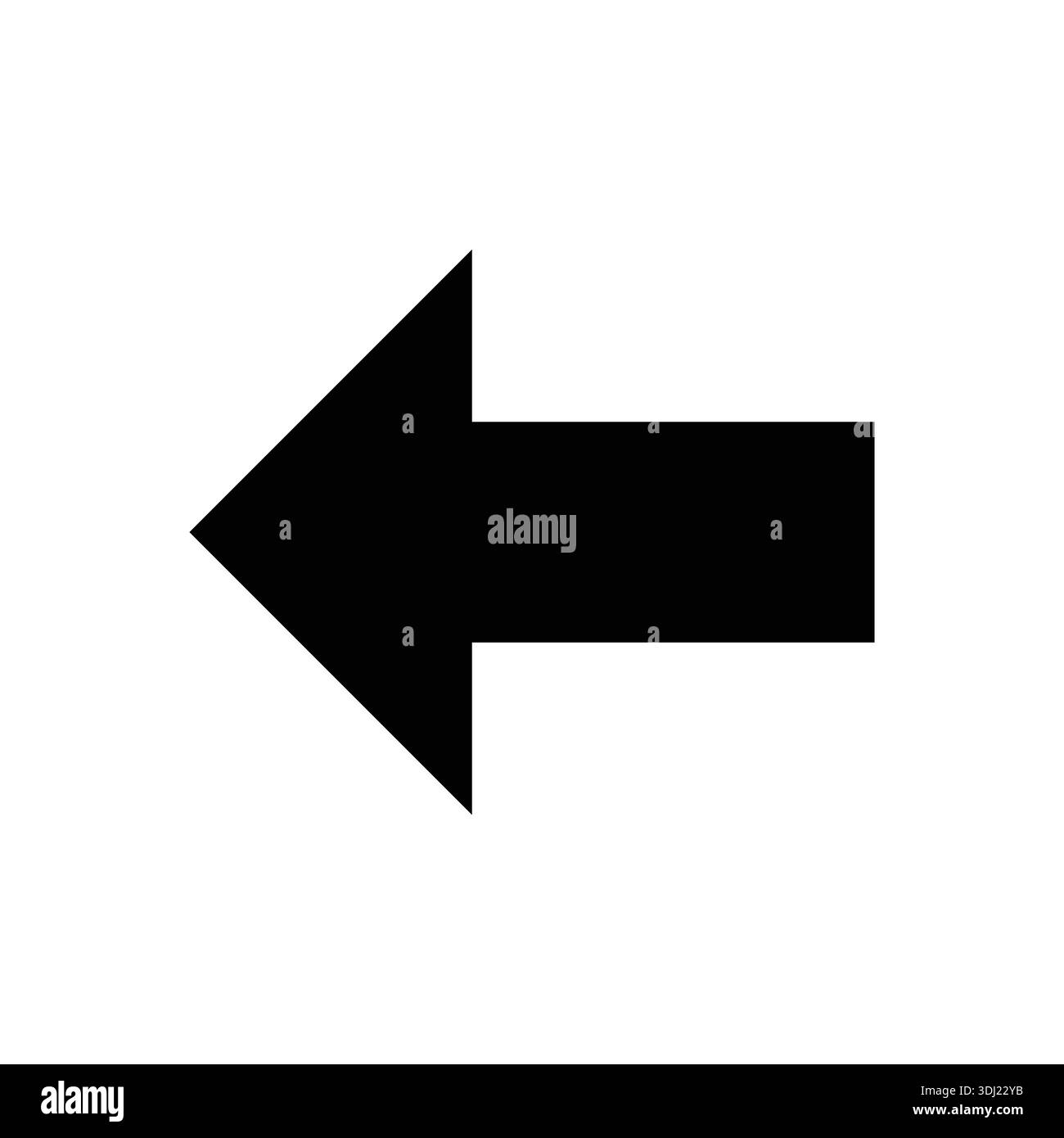 Bold Black Left Arrow Icon for Navigation, Back Button, or Direction Stock Vector