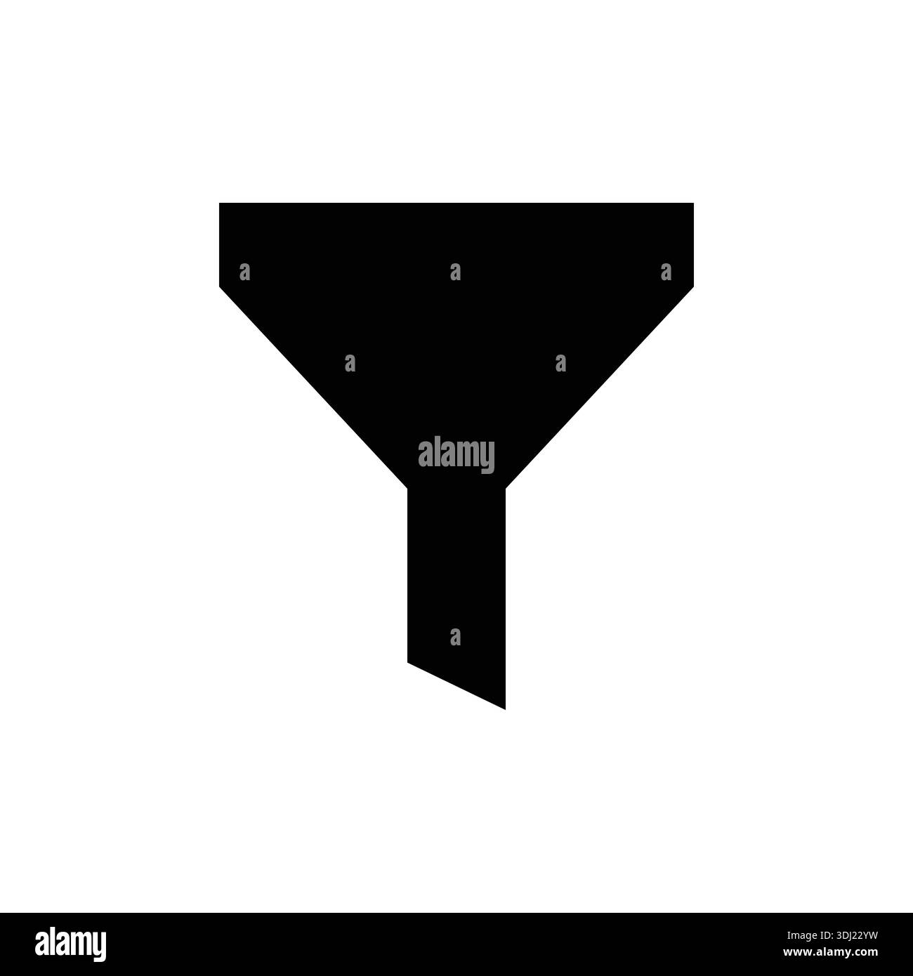 Solid Black Funnel Graphic Symbolizing Filtering, Pouring, and Process Flow Stock Vector