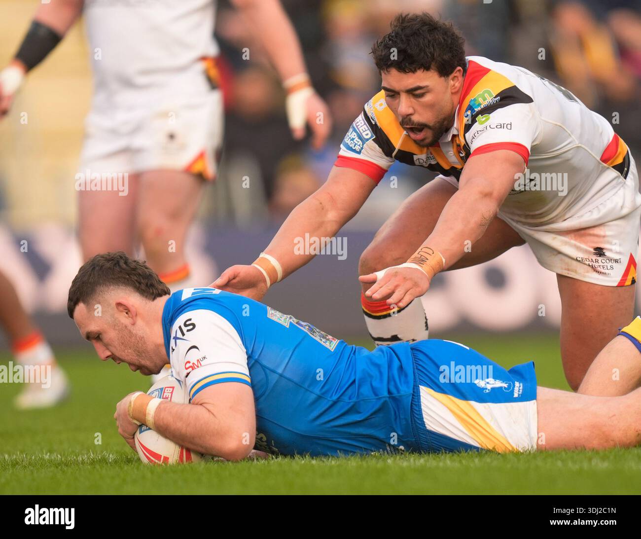 Leeds Rhinos' Cameron Smith, scores a try during his testimonial match ...
