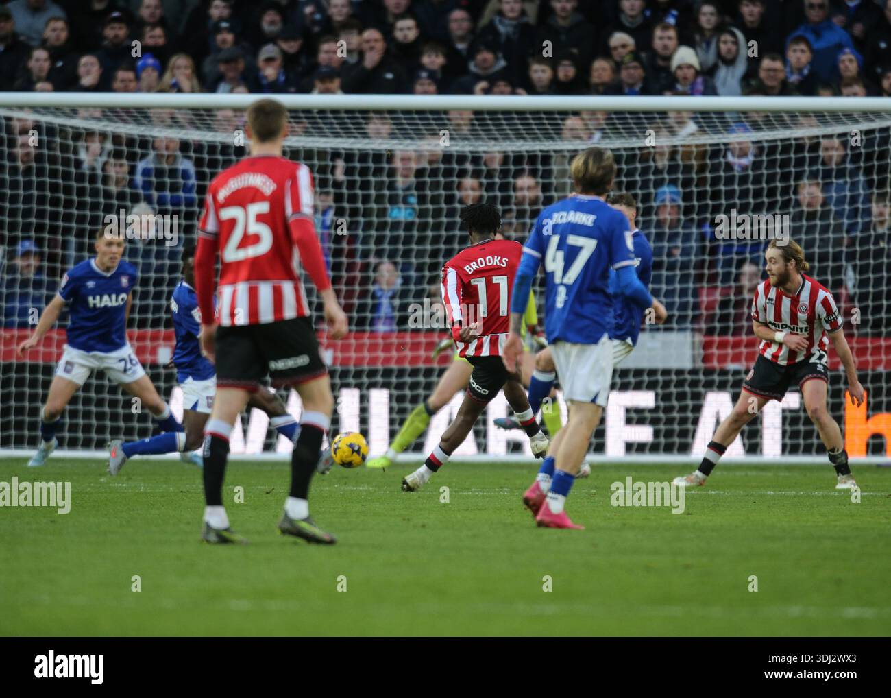 Andre Brooks of Sheffield United scores to make it 2-0 during the Sky ...